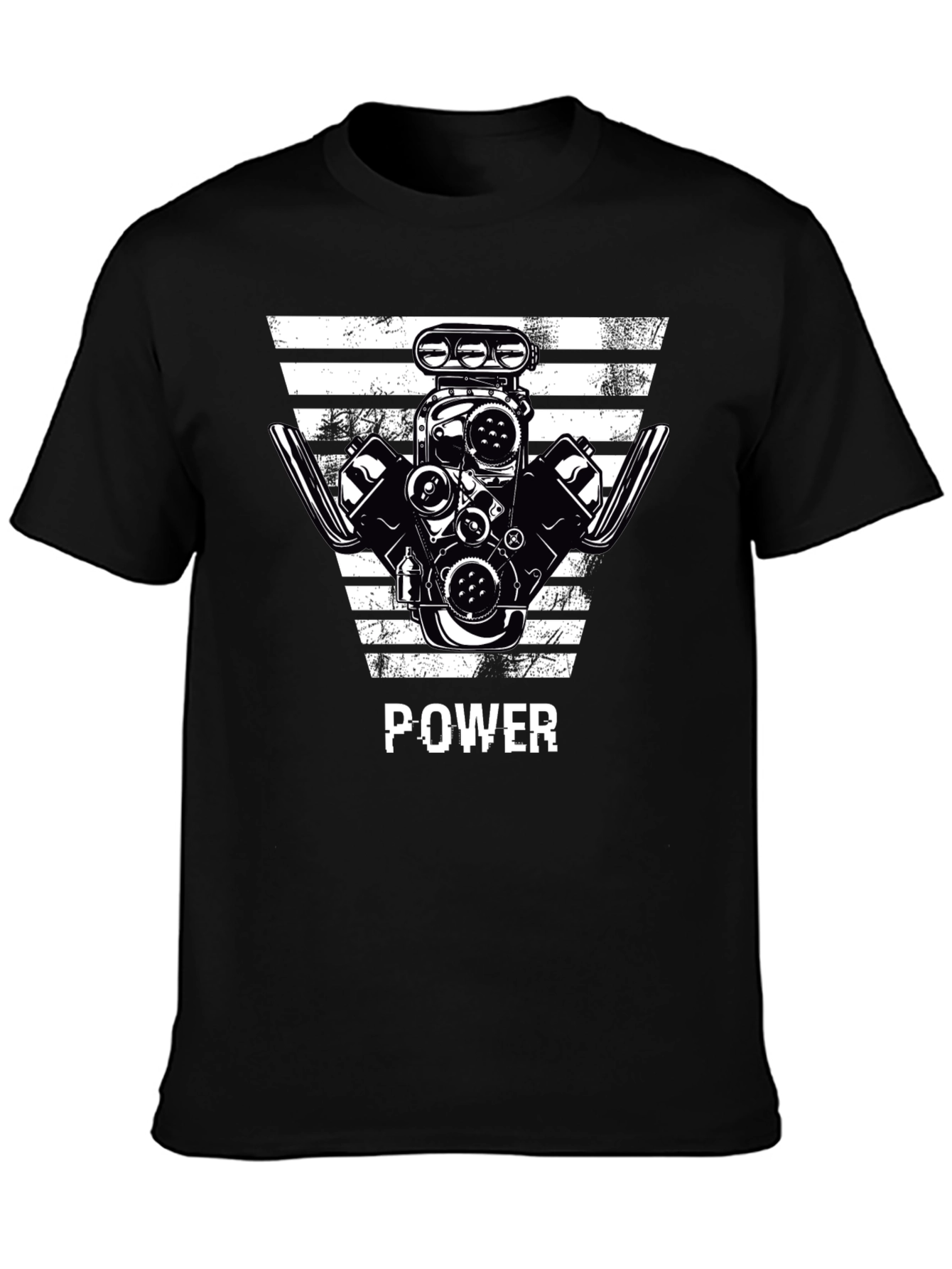 Black Power Engine Graphic T-Shirt