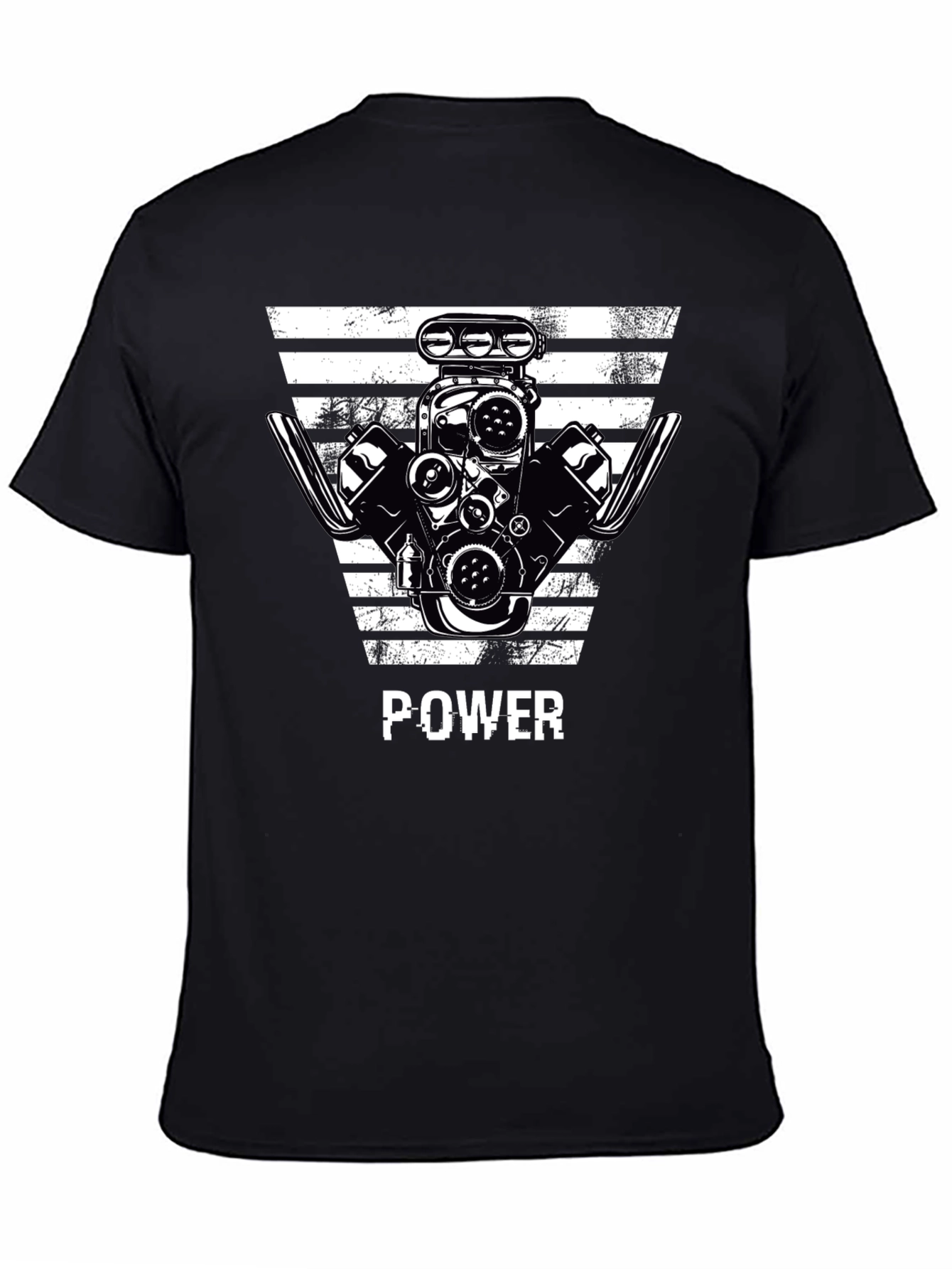 Black Power Engine Graphic T-Shirt