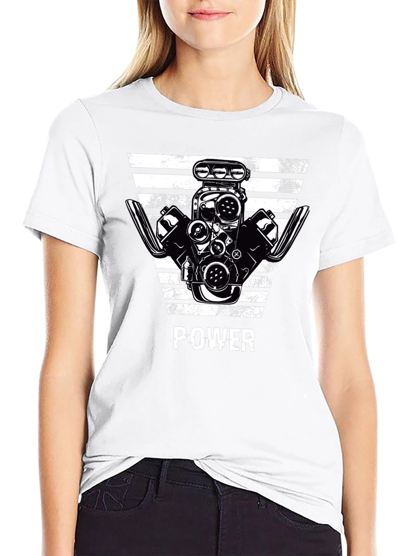 Black Power Engine Graphic T-Shirt