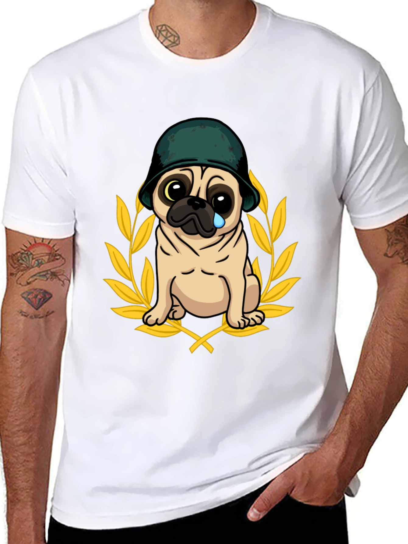 Pug Soldier T-Shirt - Funny Dog Tee