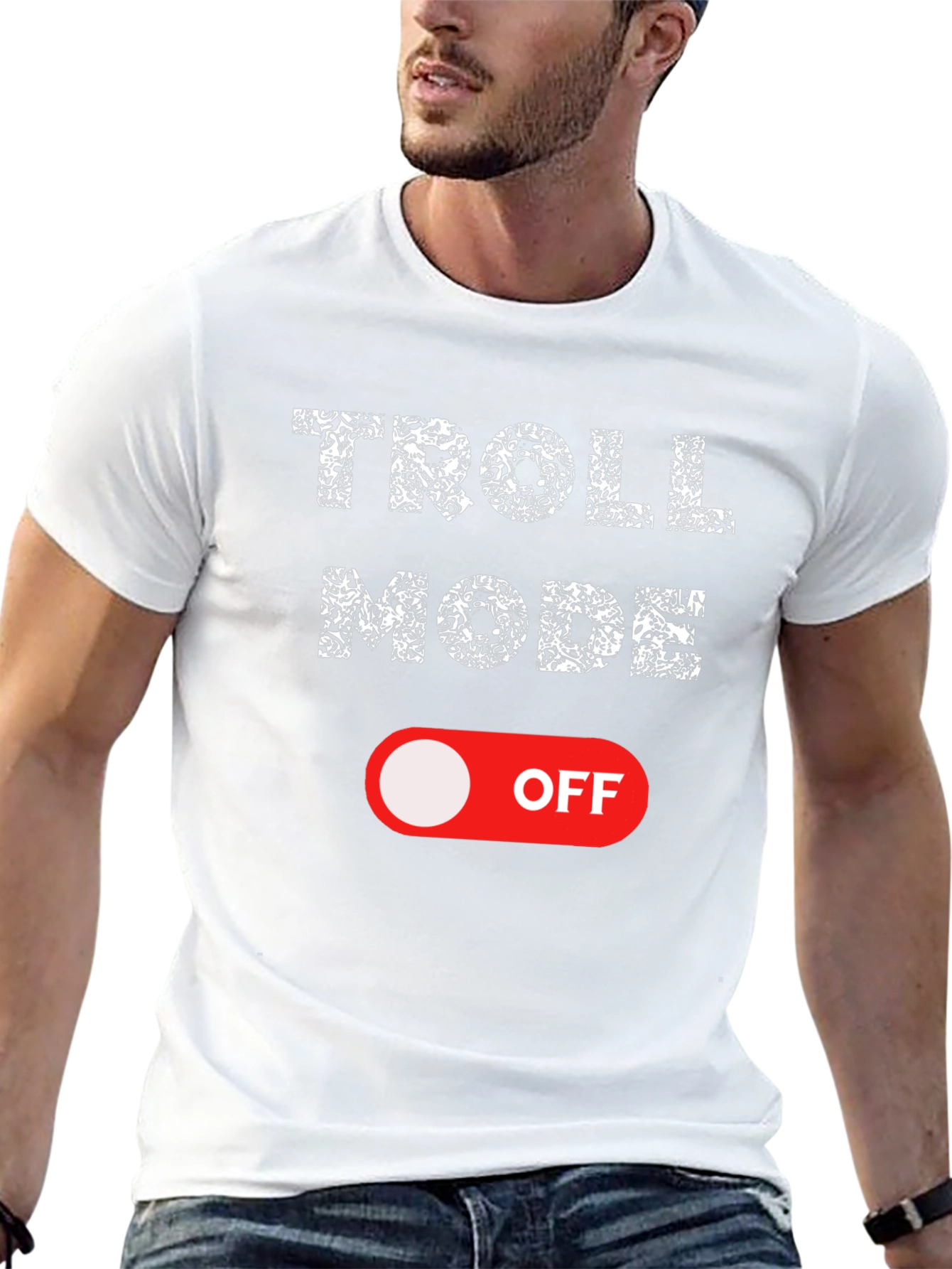 Troll Mode Off Graphic Tee - Black Cotton Shirt