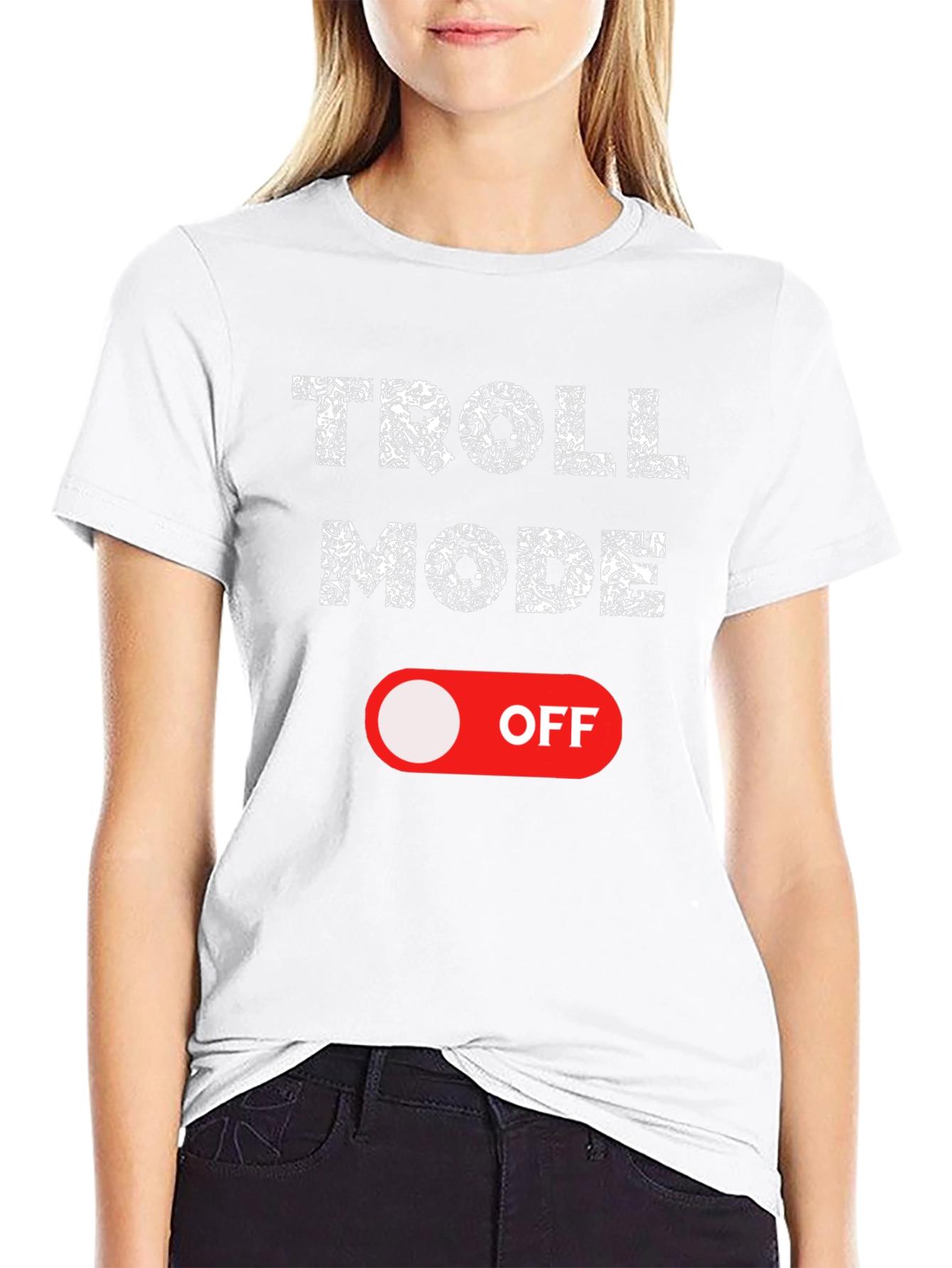 Troll Mode Off Graphic Tee - Black Cotton Shirt