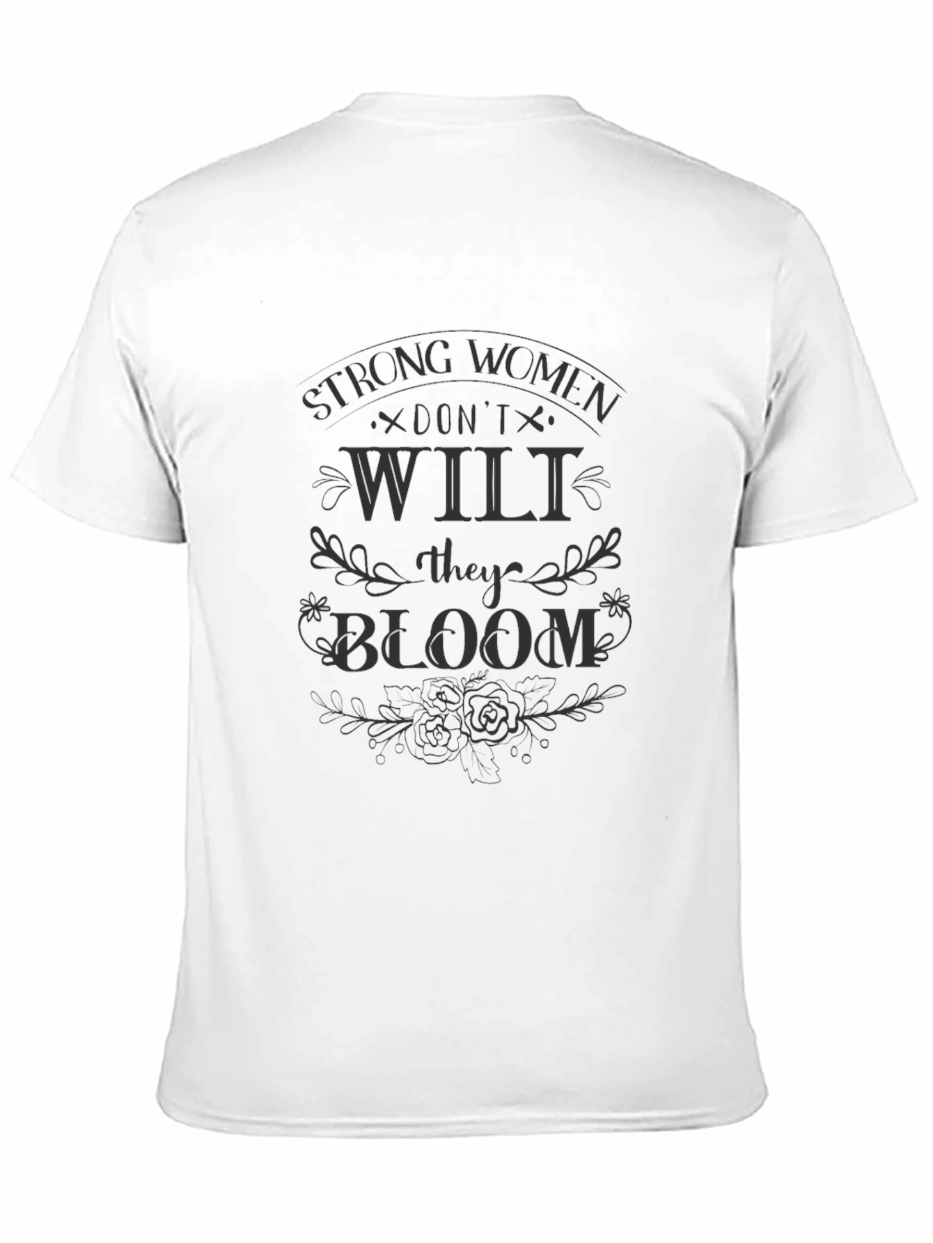 Strong Women Bloom Black Graphic Tee
