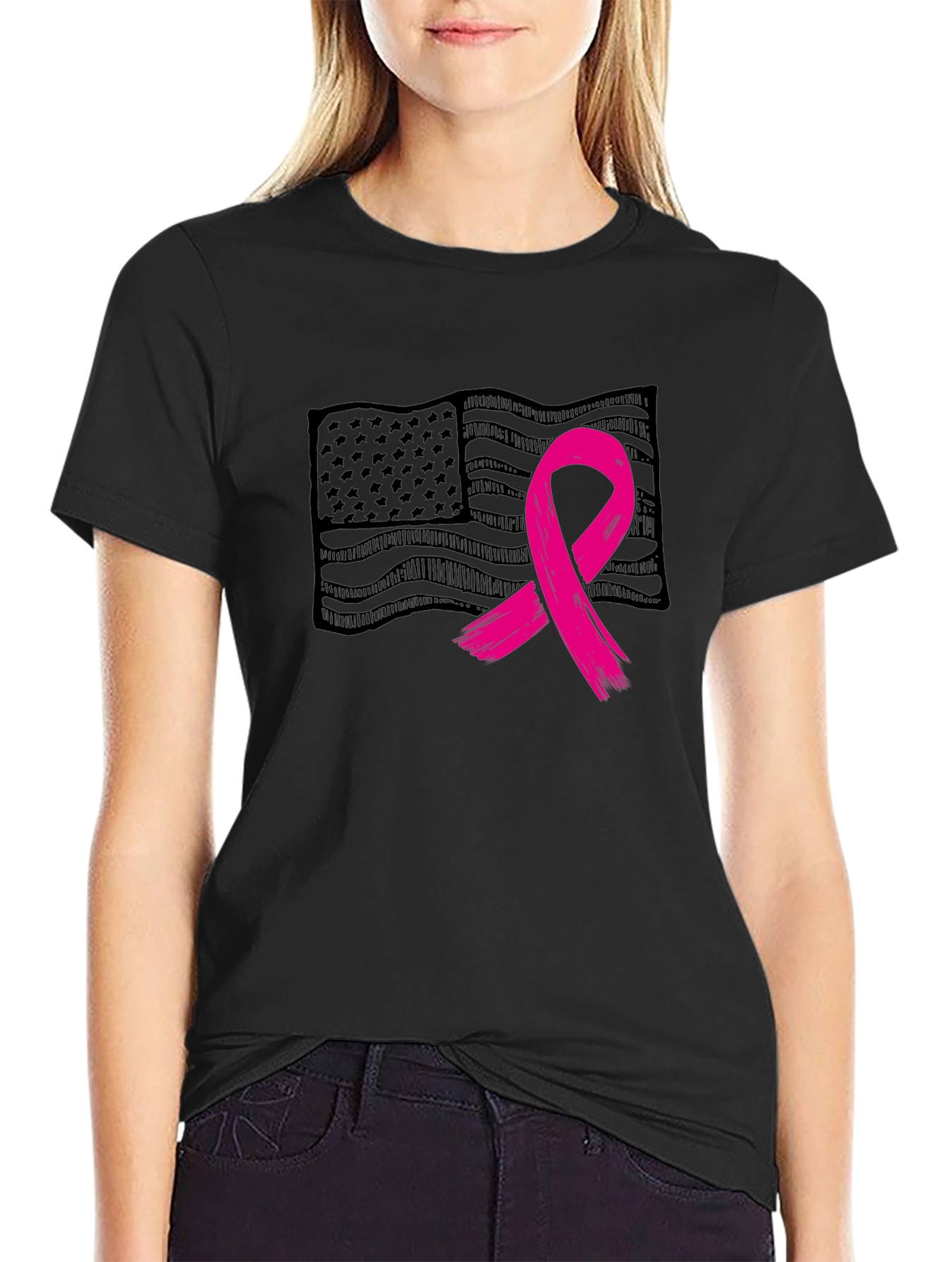 Breast Cancer Awareness Flag Tee