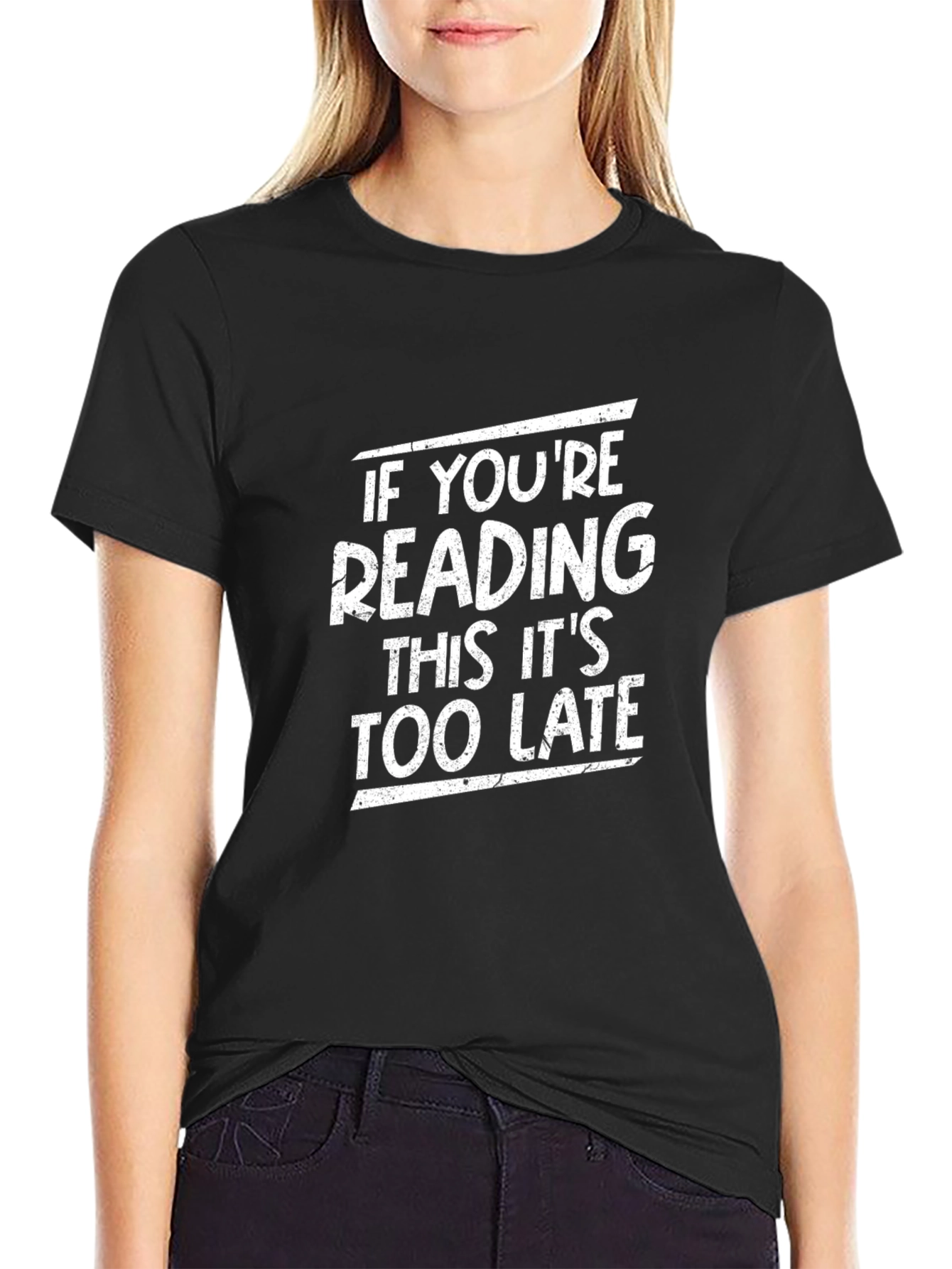 Funny Reading Too Late Graphic T-Shirt