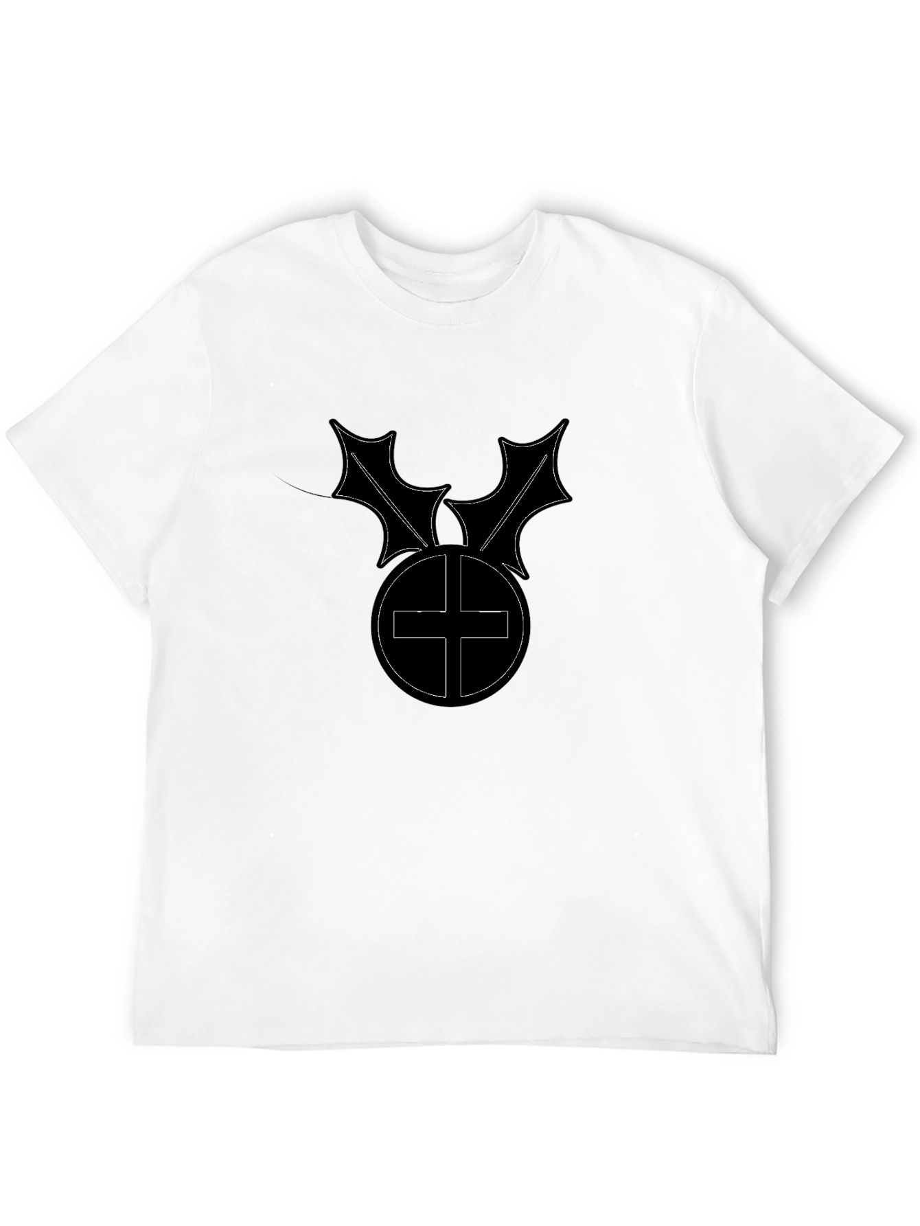 Graphic Black T-Shirt - Holly Cross Design