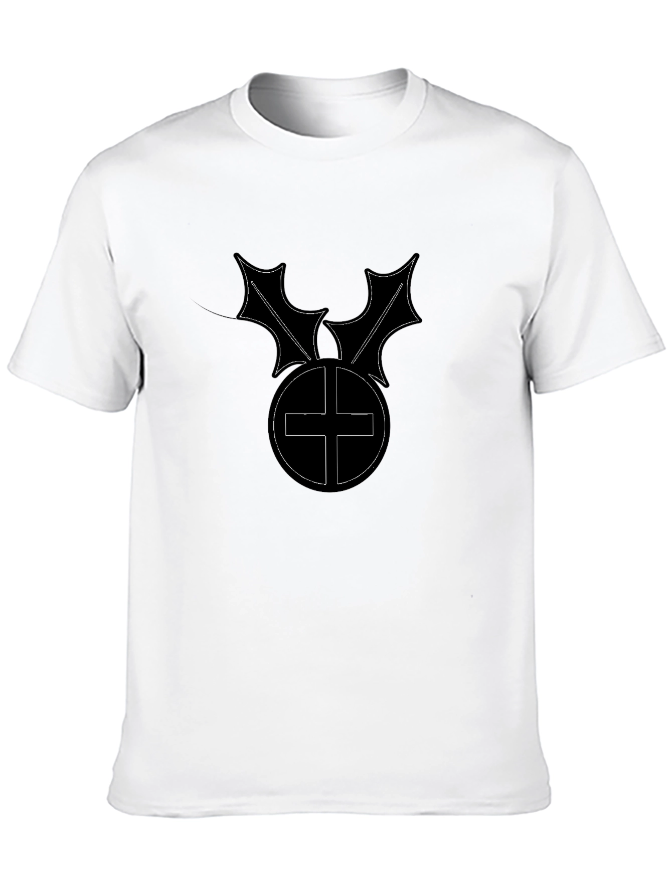 Graphic Black T-Shirt - Holly Cross Design