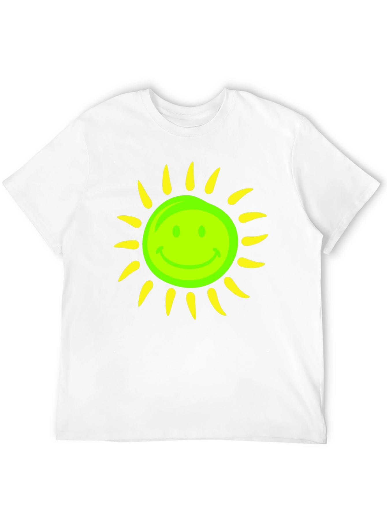 Smiley Sun Graphic Tee - Black Casual T-Shirt