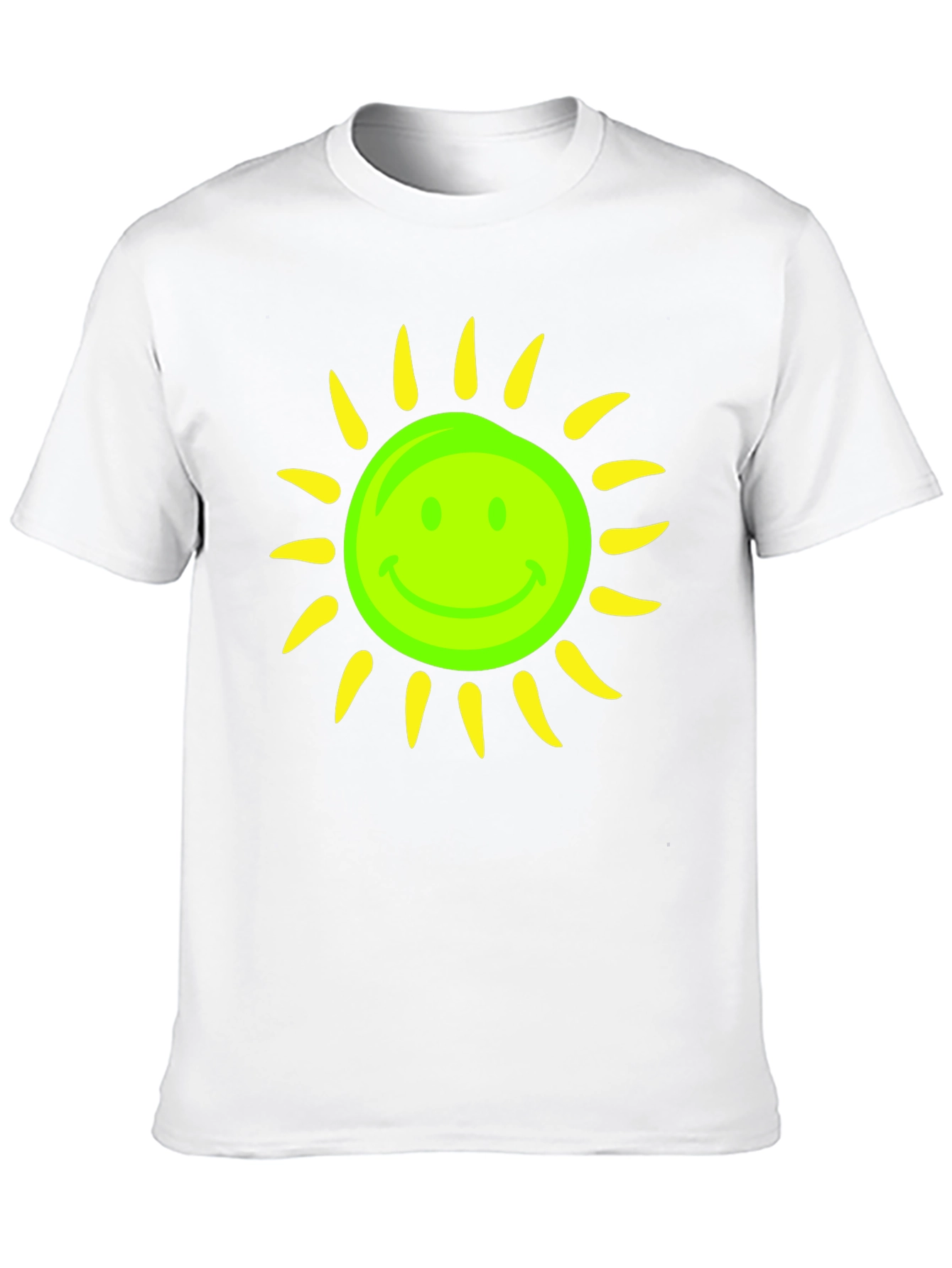 Smiley Sun Graphic Tee - Black Casual T-Shirt