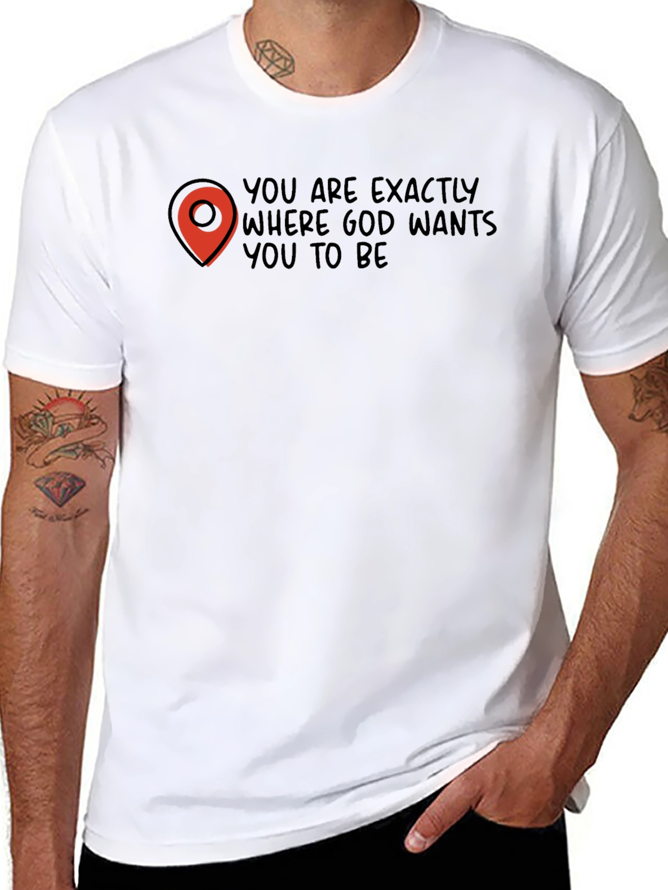 God Wants You To Be Black Tee