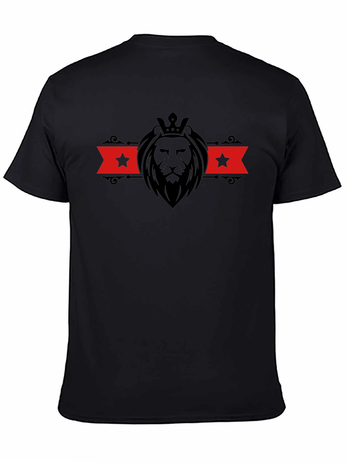 Lion Crown Graphic Tee - Stylish Mens Black T-Shirt