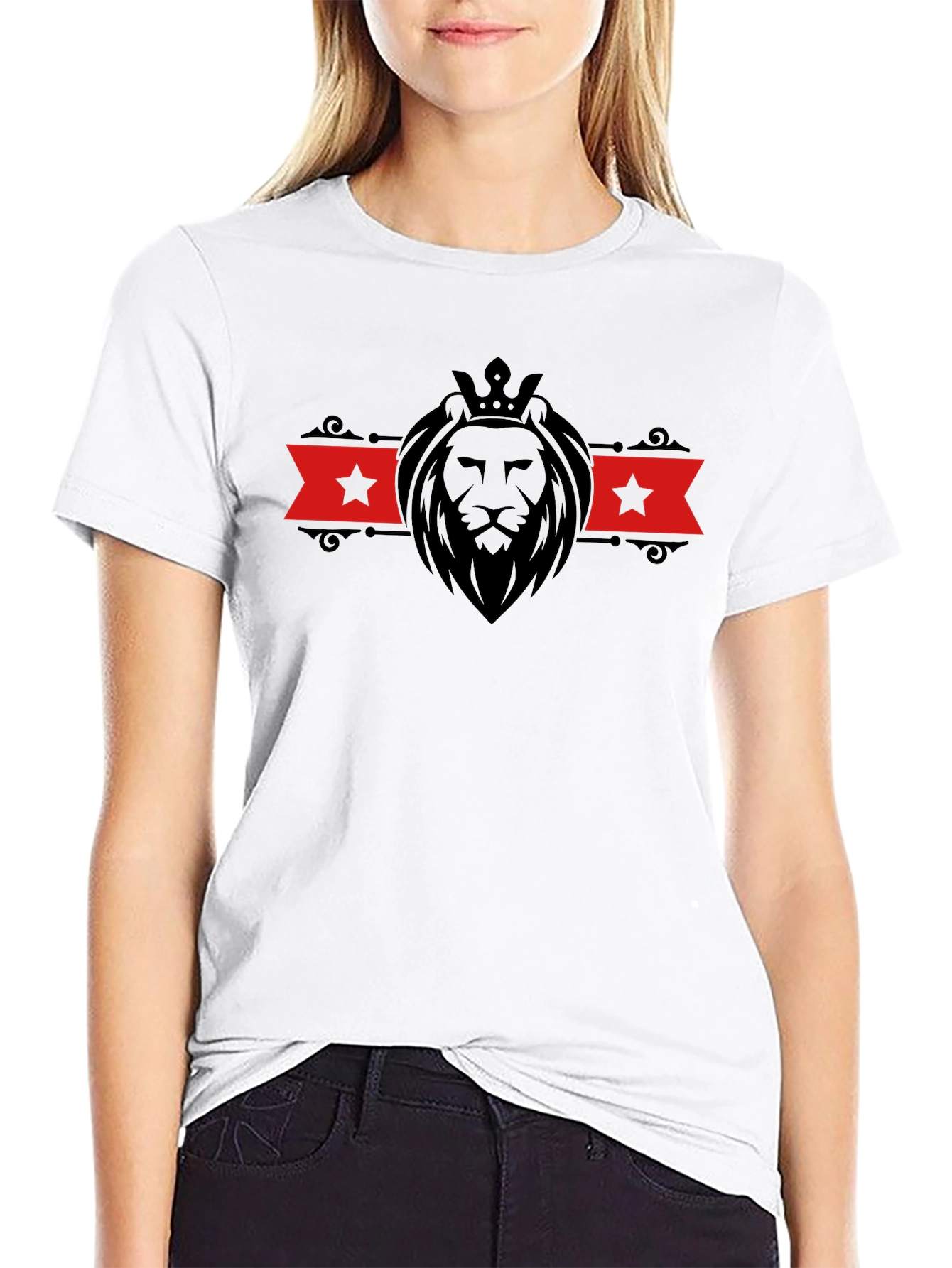 Lion Crown Graphic Tee - Stylish Mens Black T-Shirt