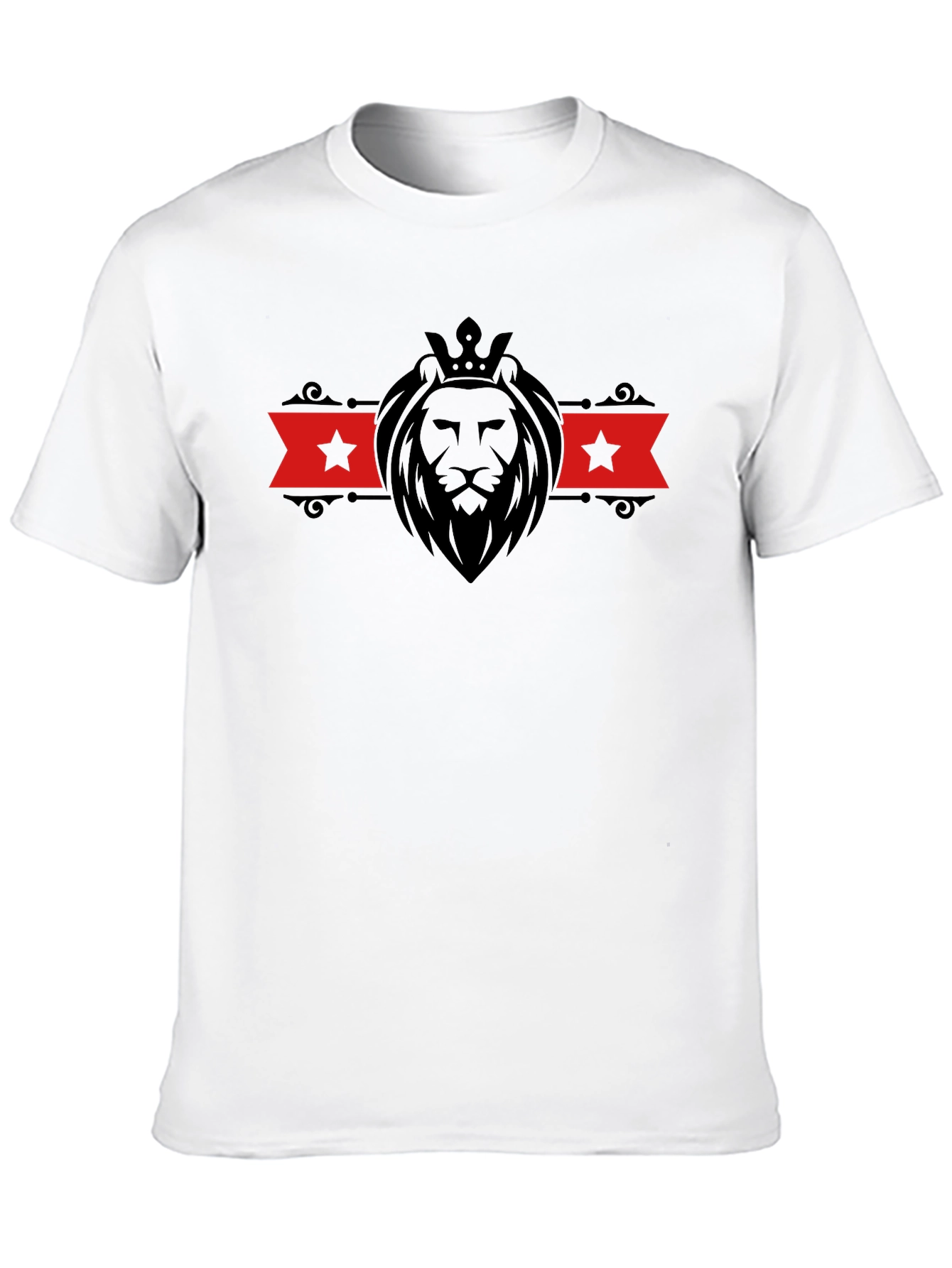Lion Crown Graphic Tee - Stylish Mens Black T-Shirt
