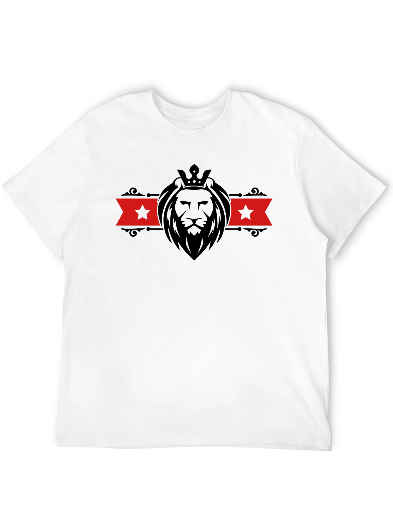 Lion Crown Graphic Tee - Stylish Mens Black T-Shirt