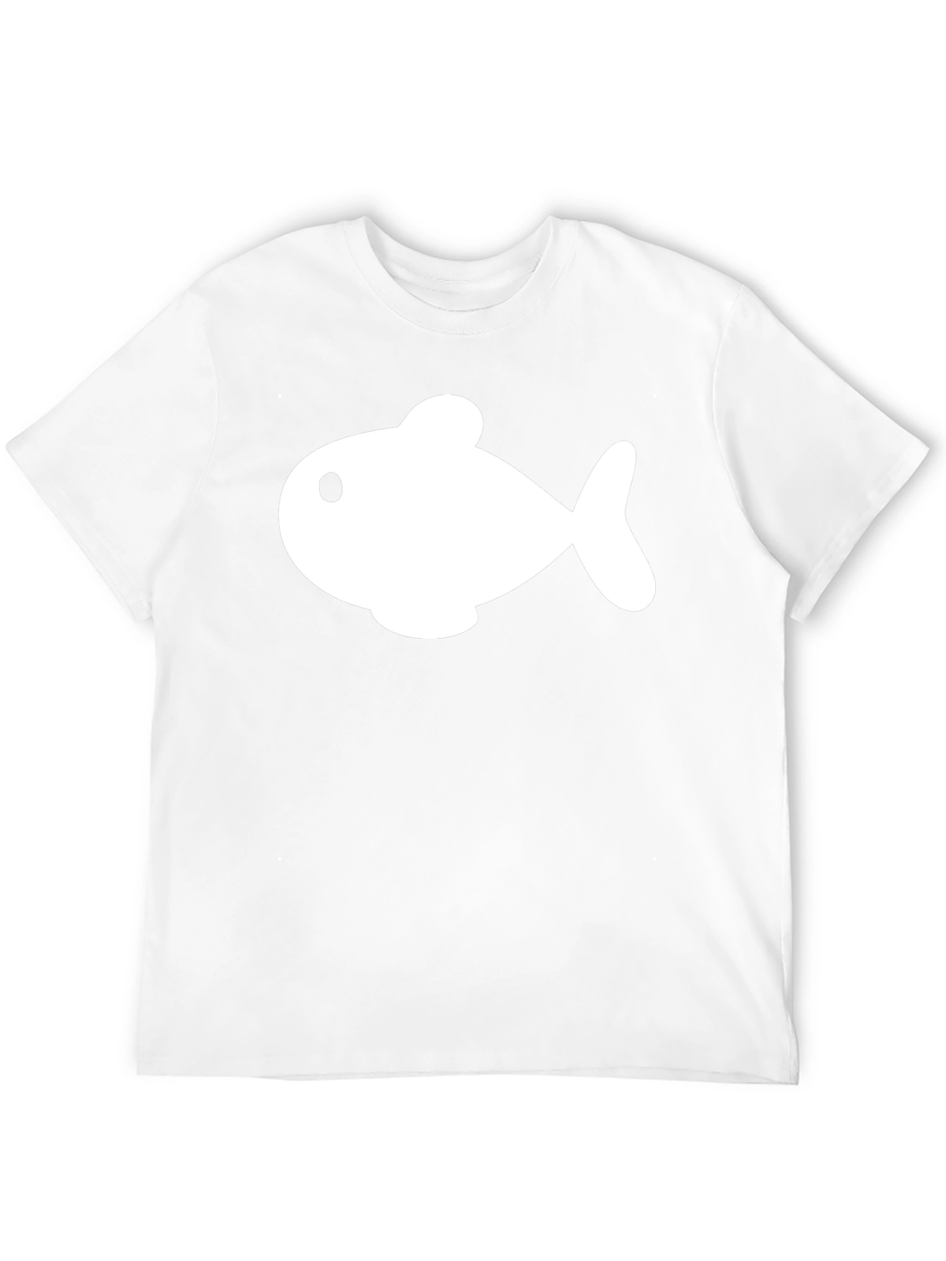 Cartoon Fish Graphic Tee - Black Cotton Blend