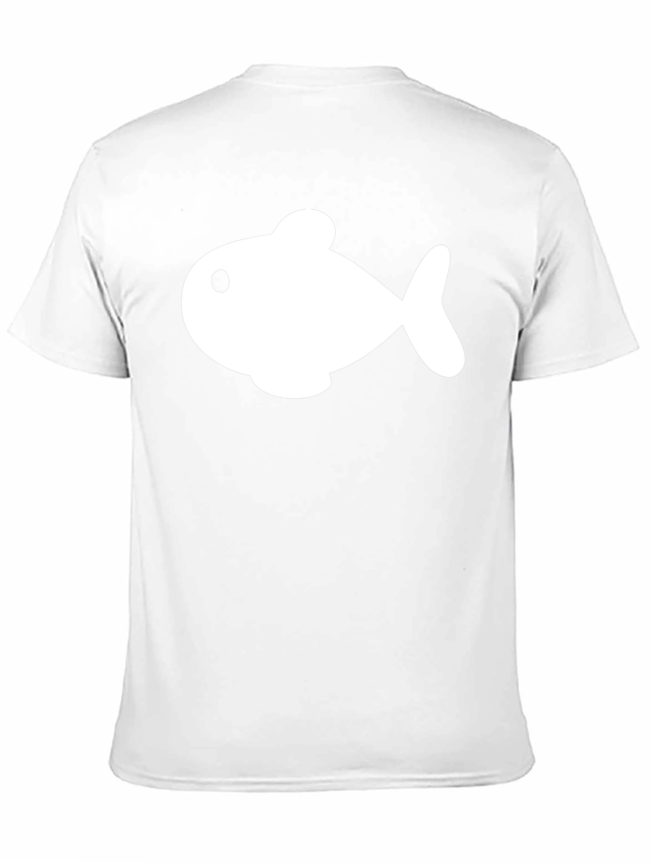 Cartoon Fish Graphic Tee - Black Cotton Blend
