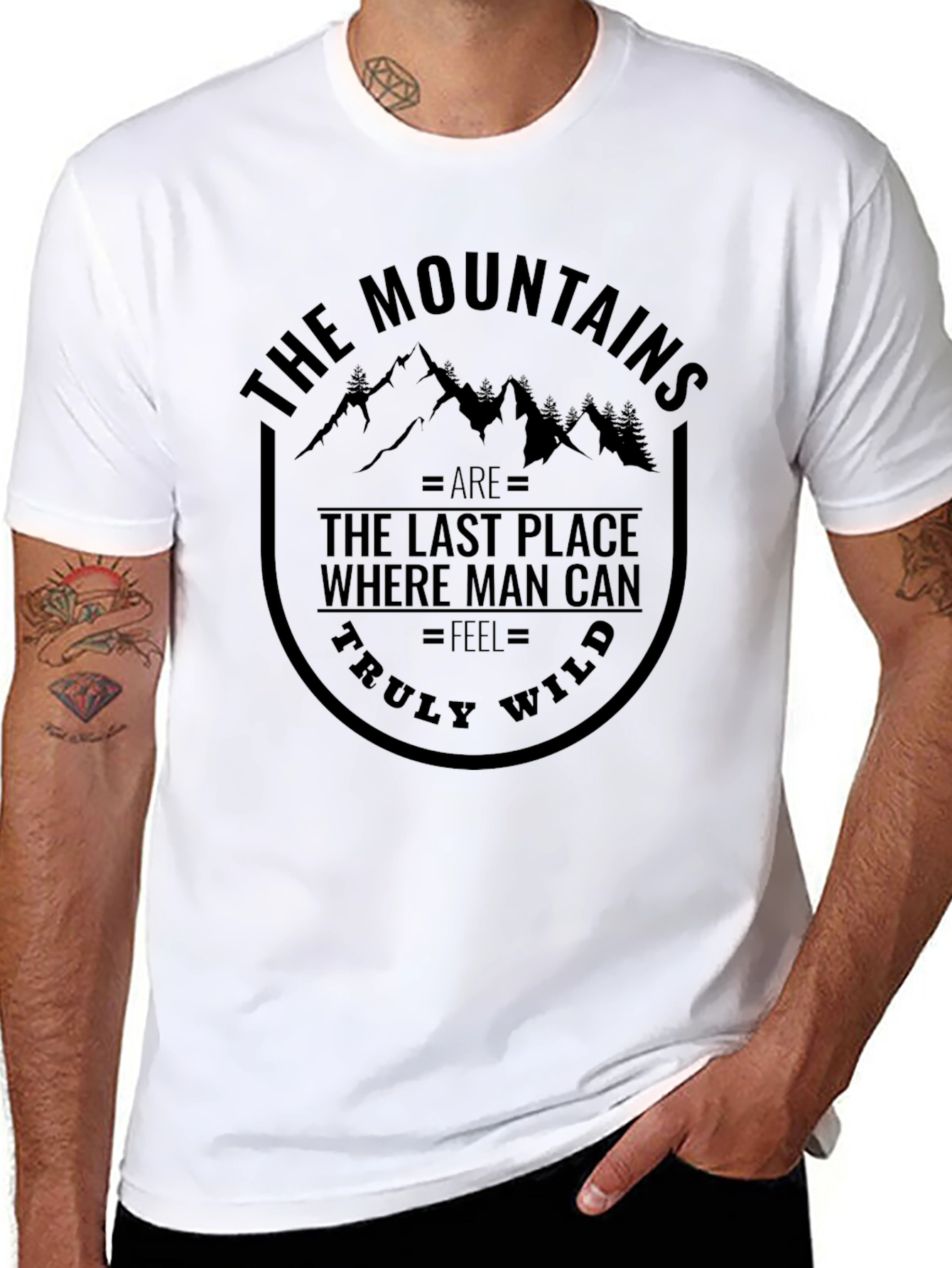 Mountains Are Wild T-Shirt - Black Graphic Tee