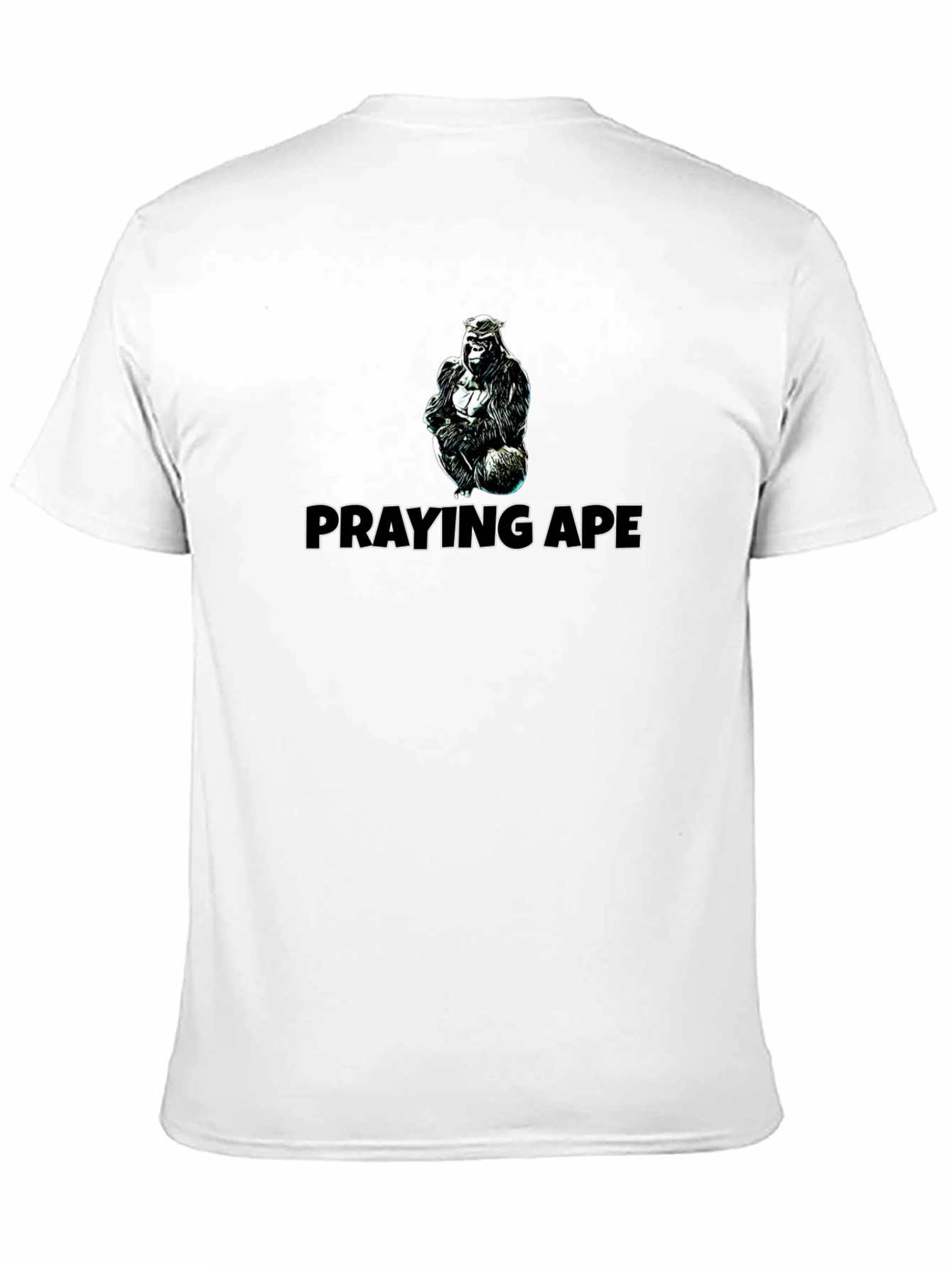 Praying Ape Graphic Tee - Black Cotton Blend