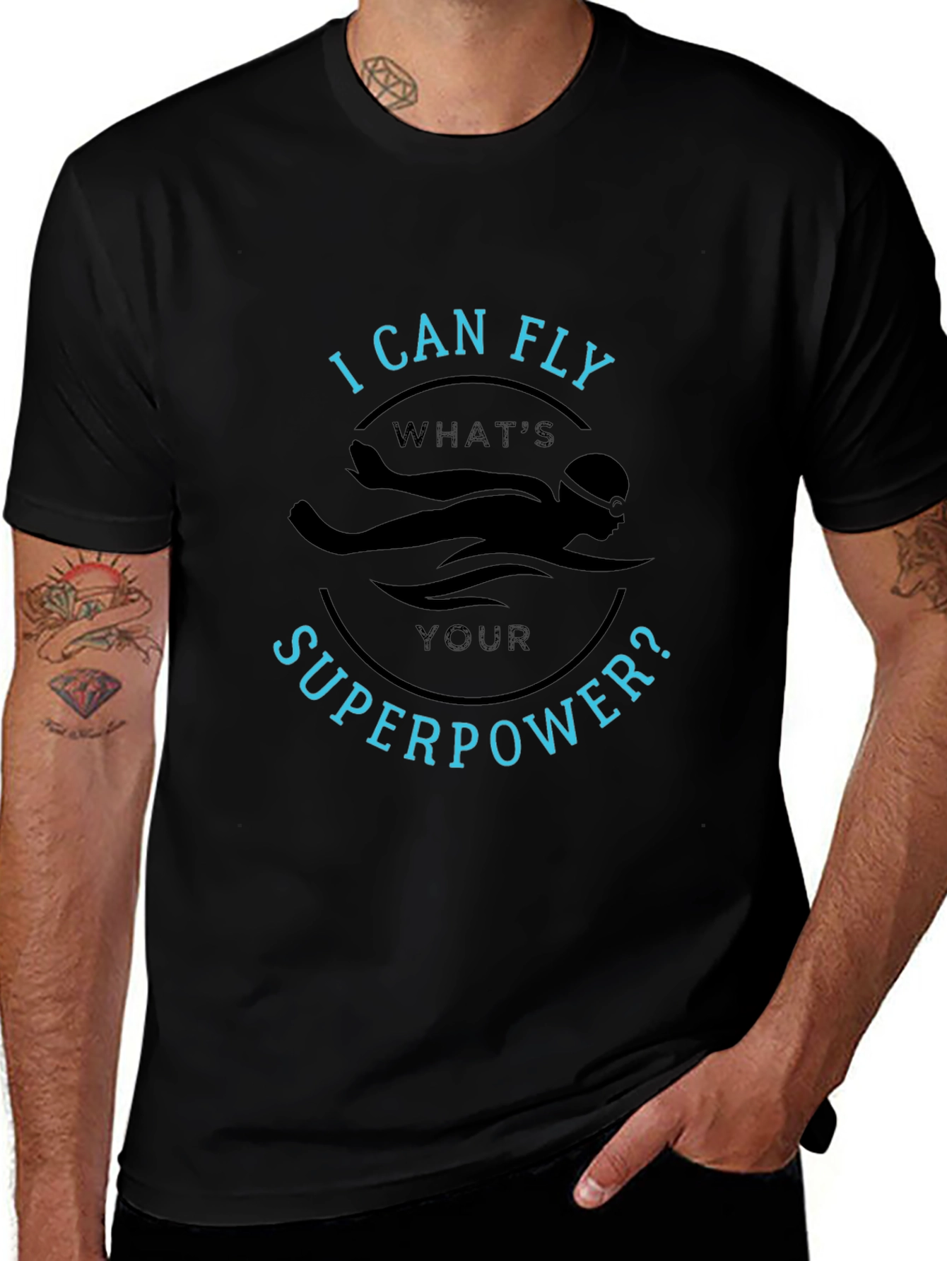 I Can Fly Superpower Black T-Shirt