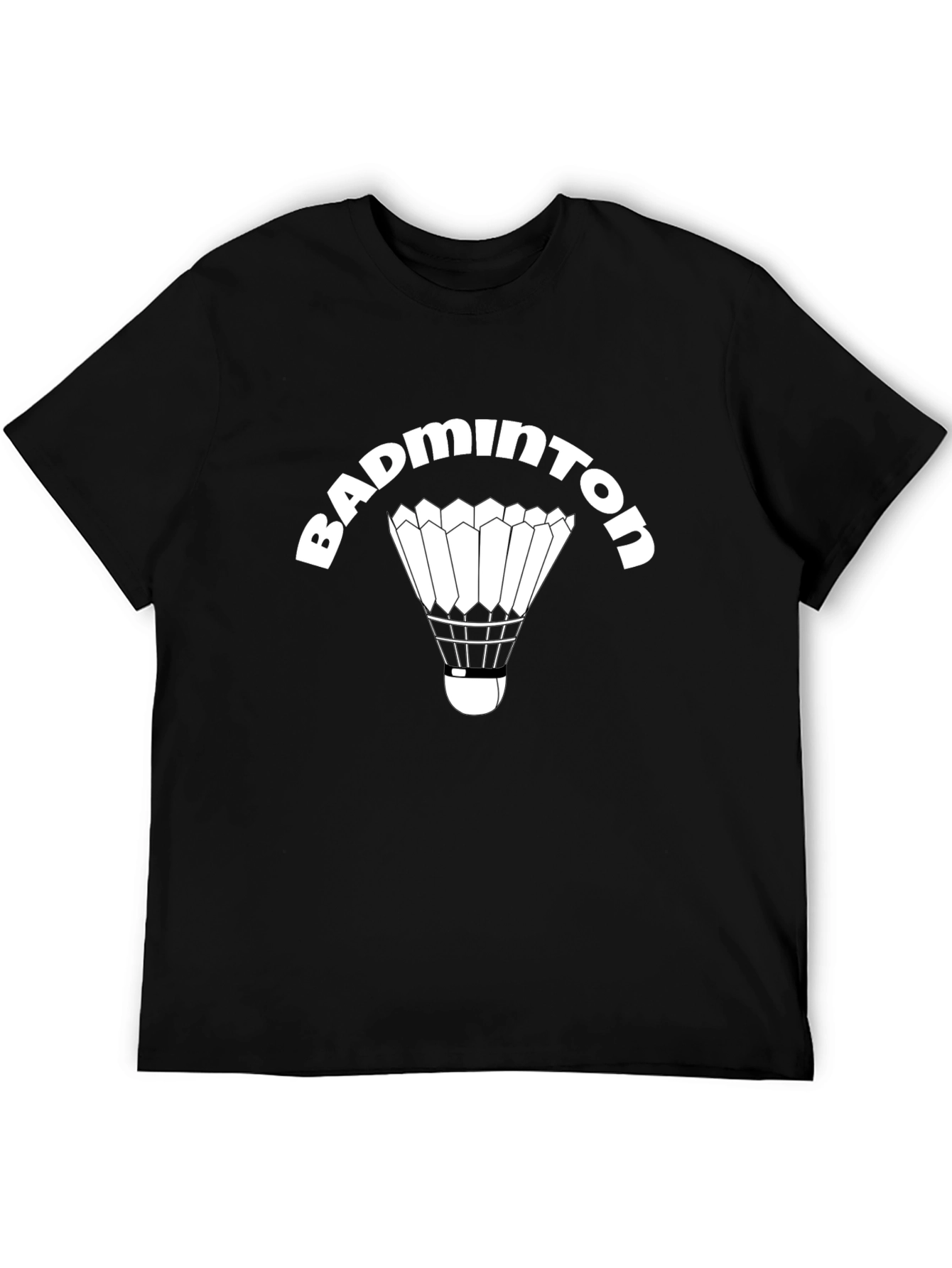 Badminton Shuttlecock Graphic Tee - Black