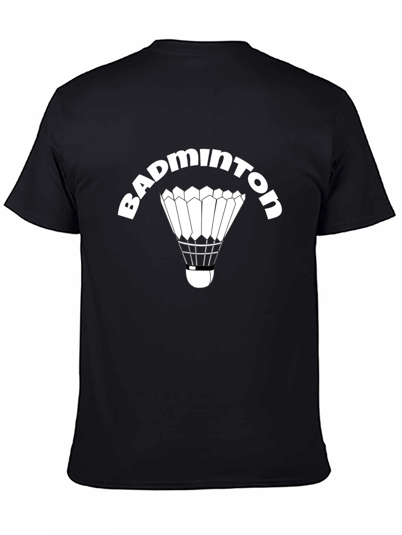 Badminton Shuttlecock Graphic Tee - Black