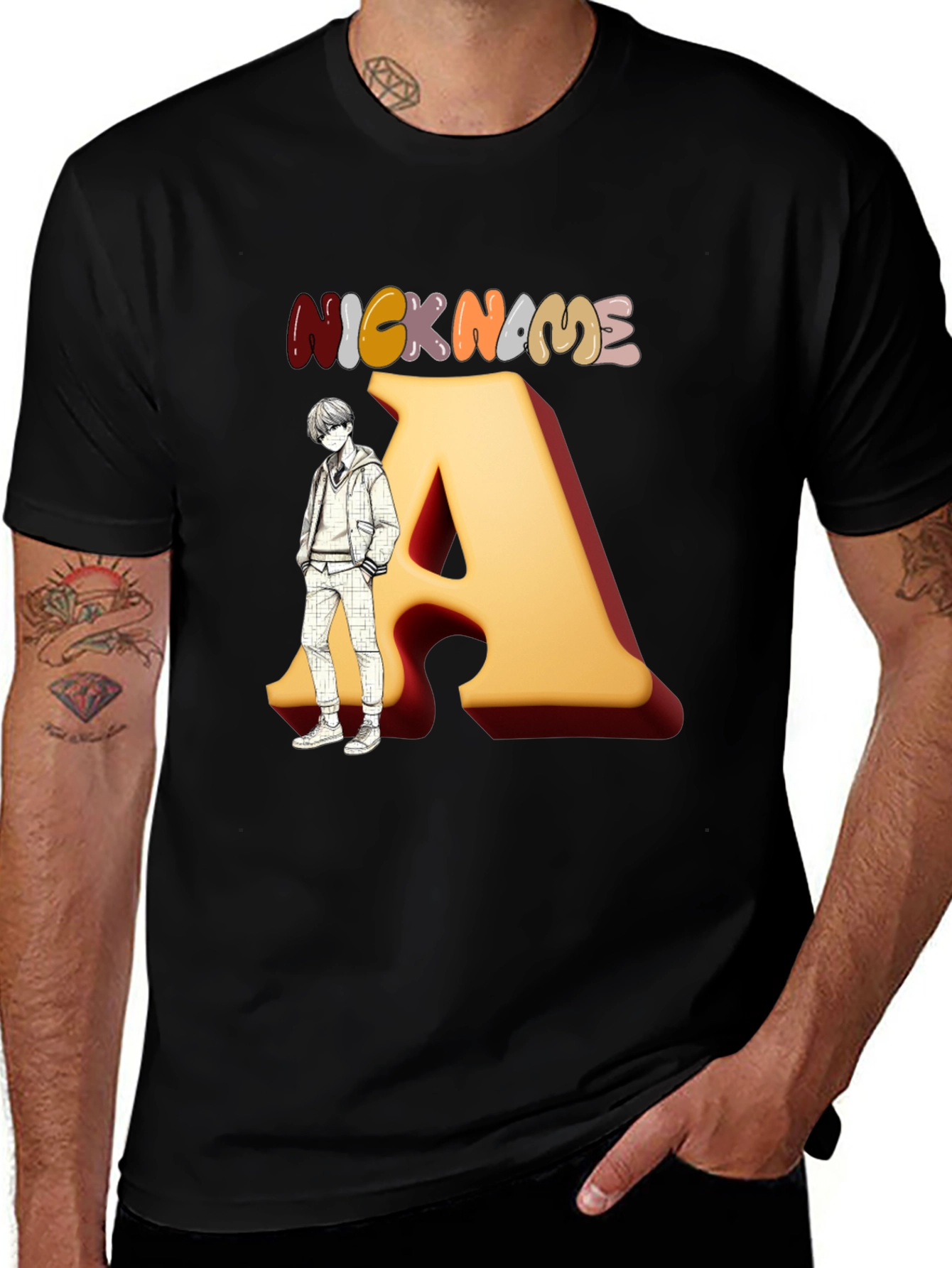 Nickname A Graphic Black T-Shirt