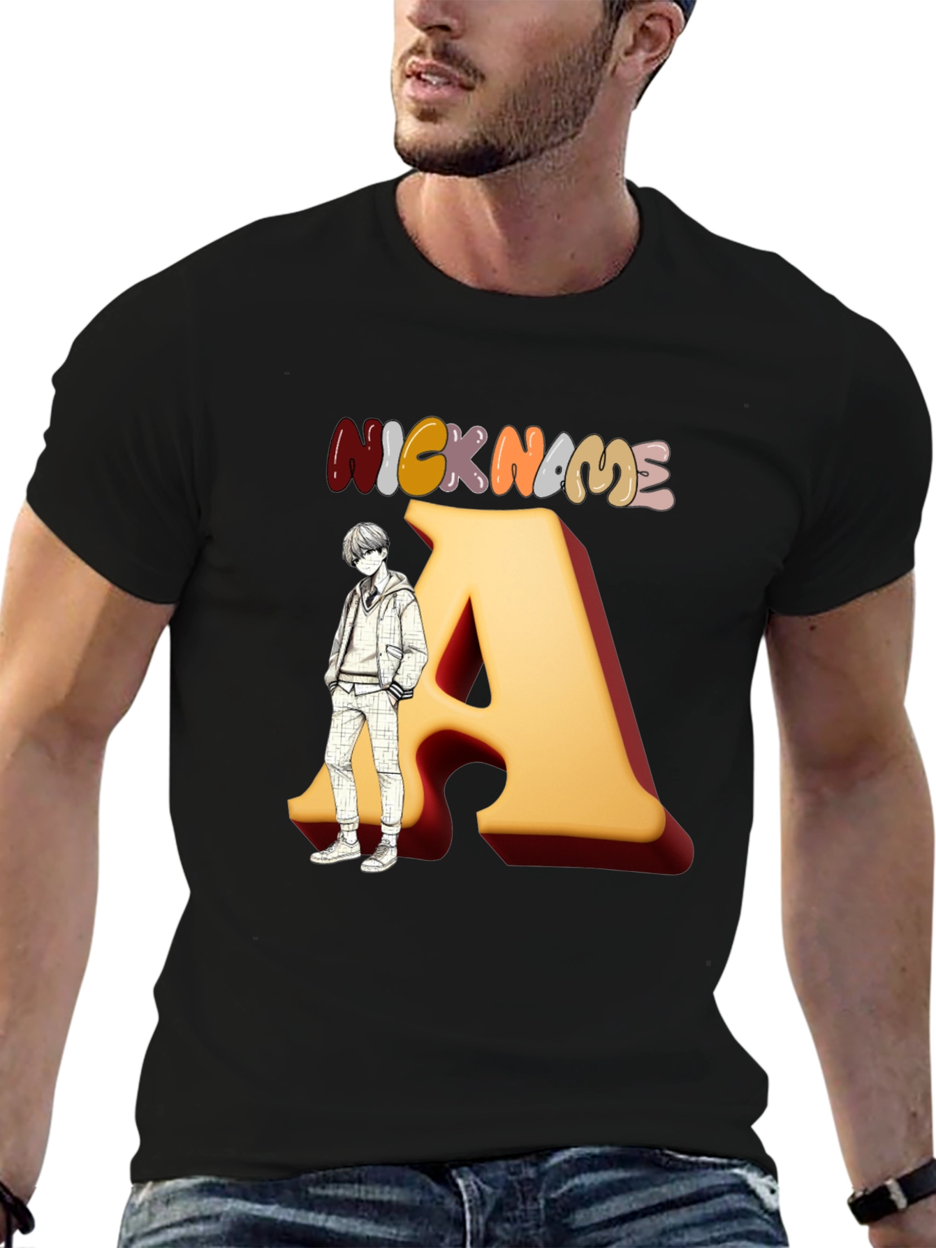 Nickname A Graphic Black T-Shirt