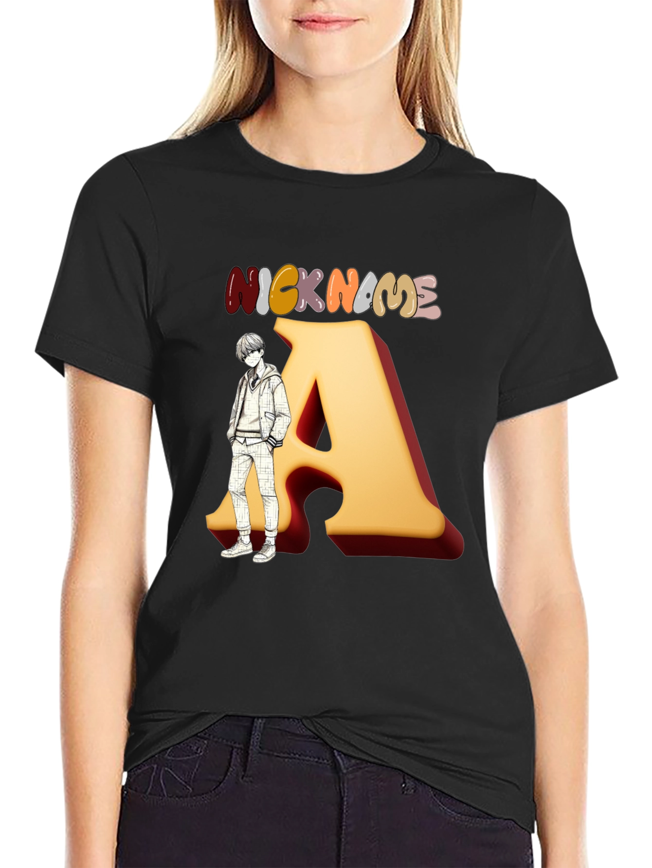 Nickname A Graphic Black T-Shirt