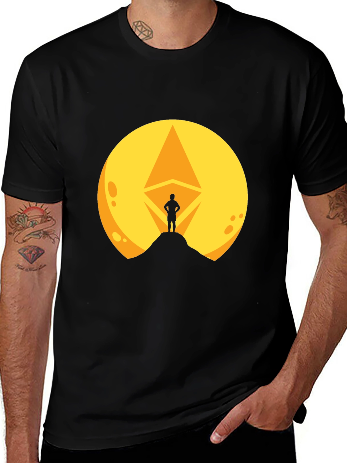 Ethereum Crypto Moon T-Shirt - Black Graphic Tee