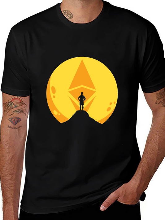 Ethereum Crypto Moon T-Shirt - Black Graphic Tee