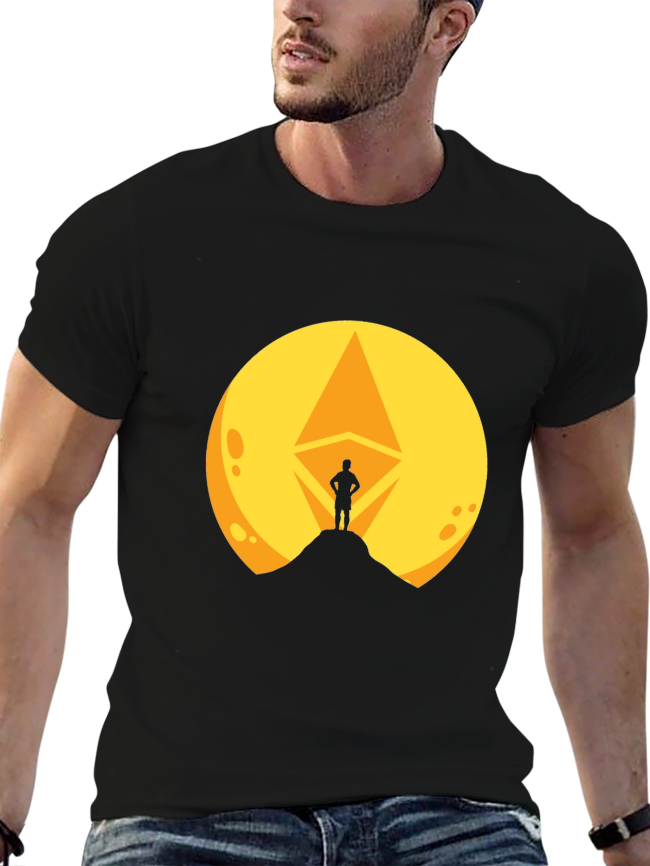 Ethereum Crypto Moon T-Shirt - Black Graphic Tee