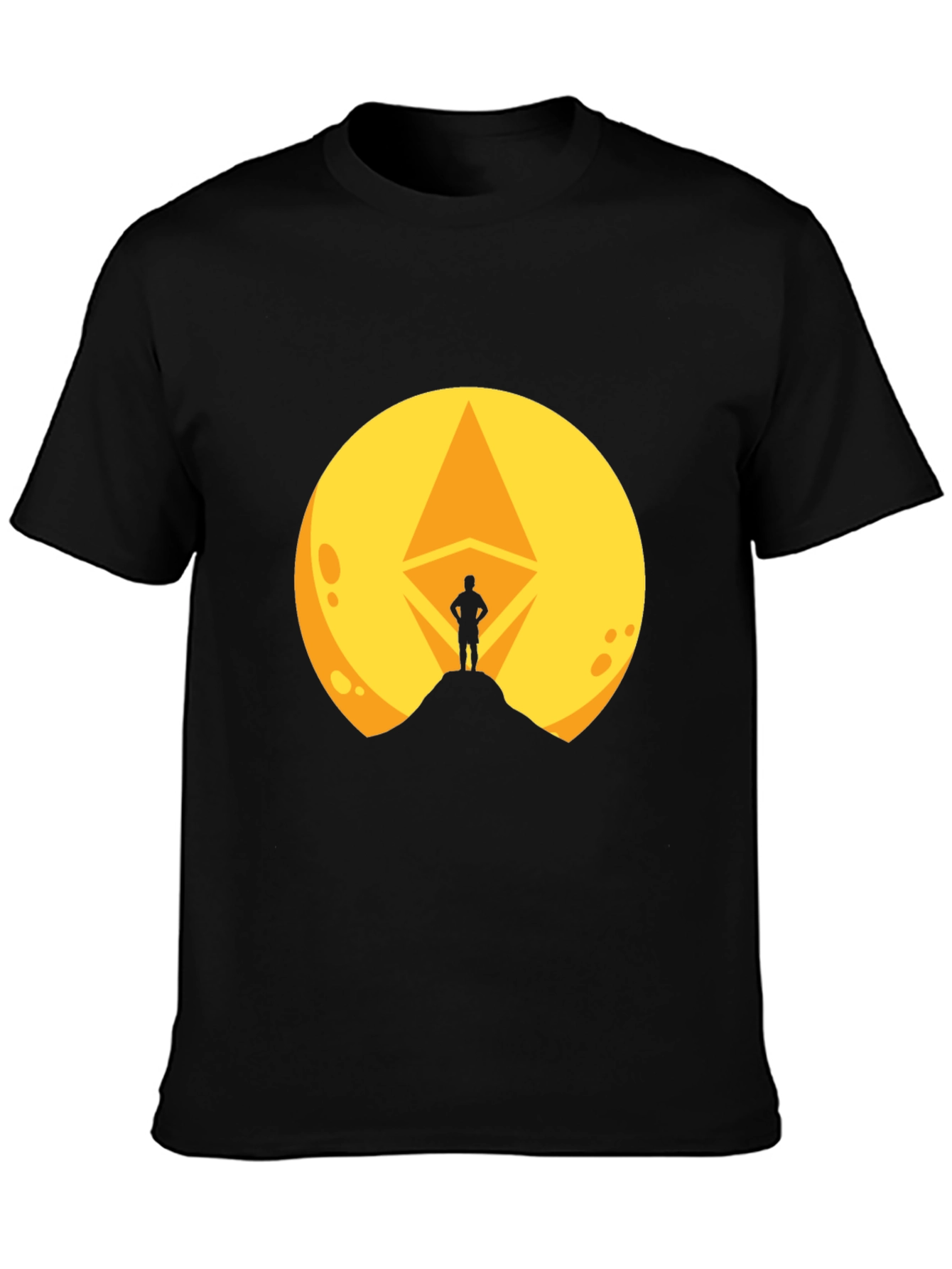 Ethereum Crypto Moon T-Shirt - Black Graphic Tee