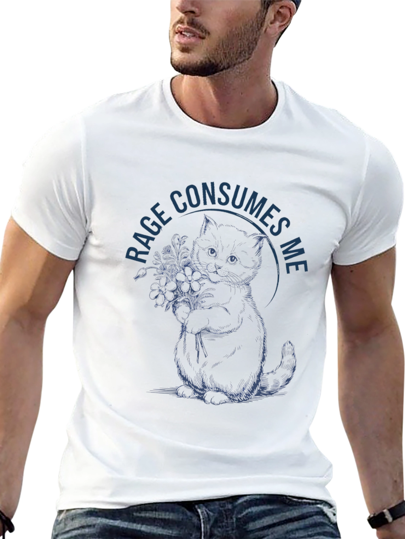 Rage Consumes Me Kitten Graphic Tee