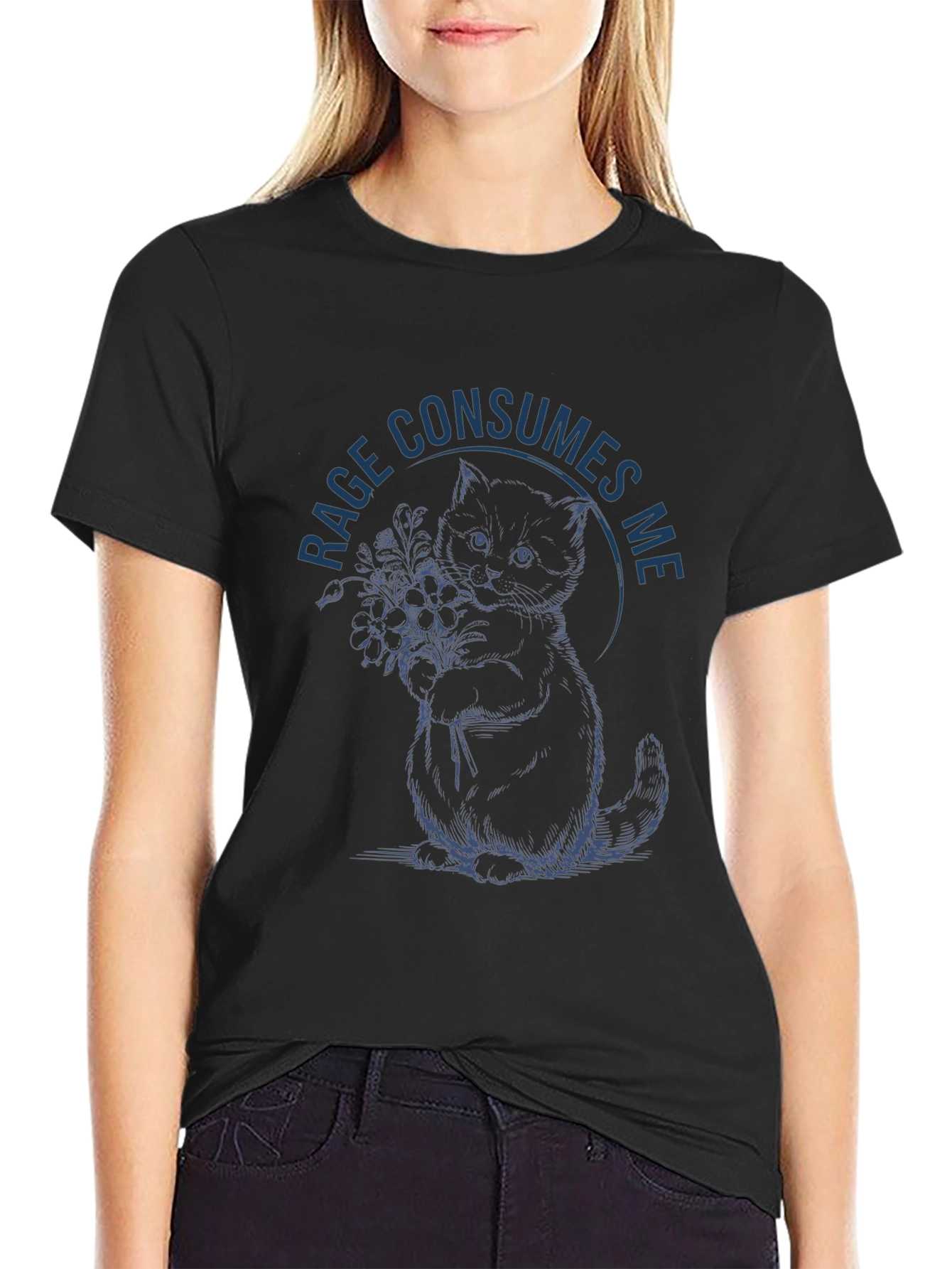 Rage Consumes Me Kitten Graphic Tee