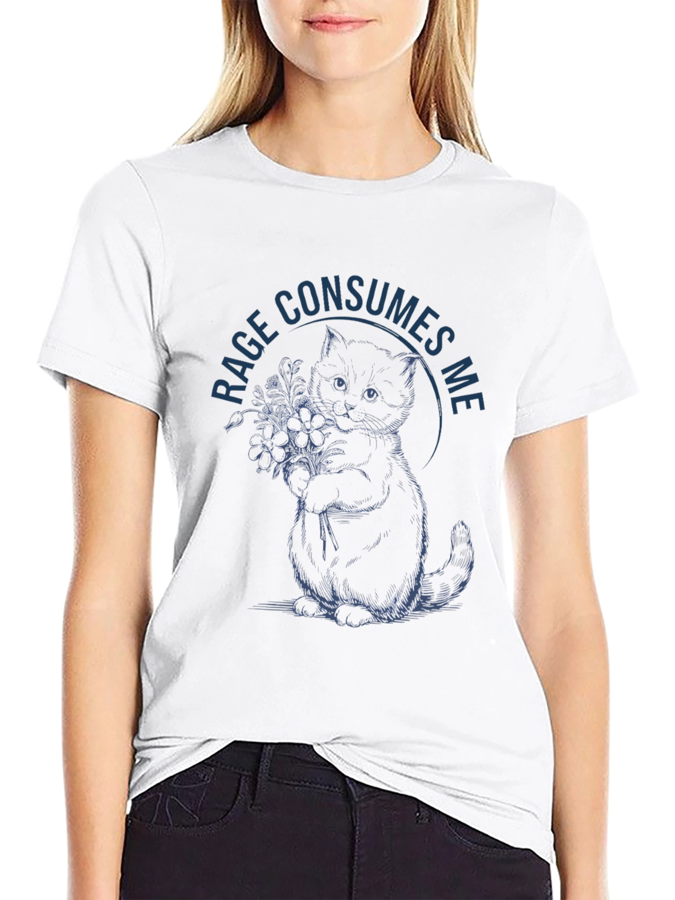 Rage Consumes Me Kitten Graphic Tee