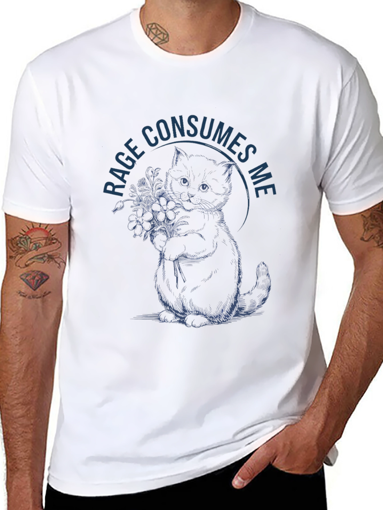 Rage Consumes Me Kitten Graphic Tee