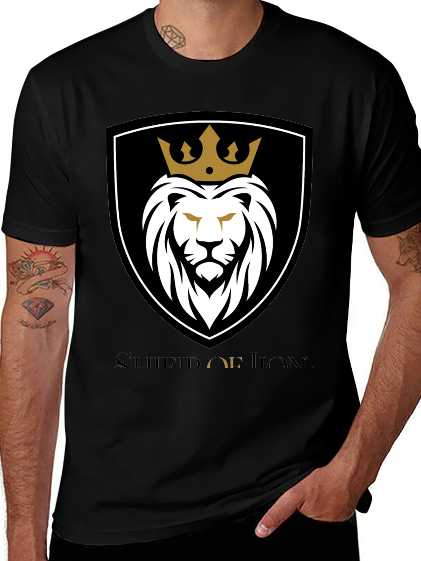 Crowned Lion Graphic Tee - Black