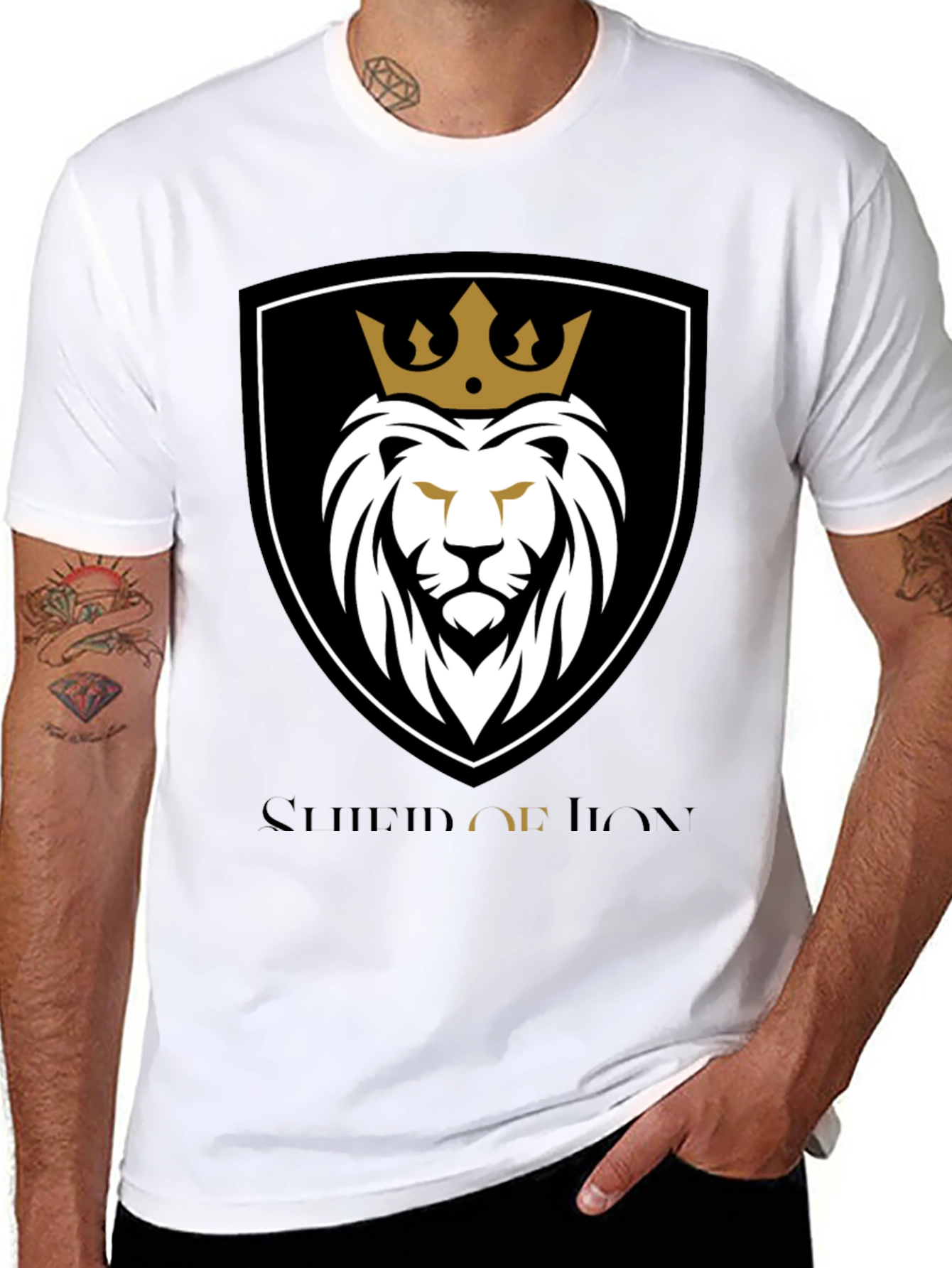 Crowned Lion Graphic Tee - Black