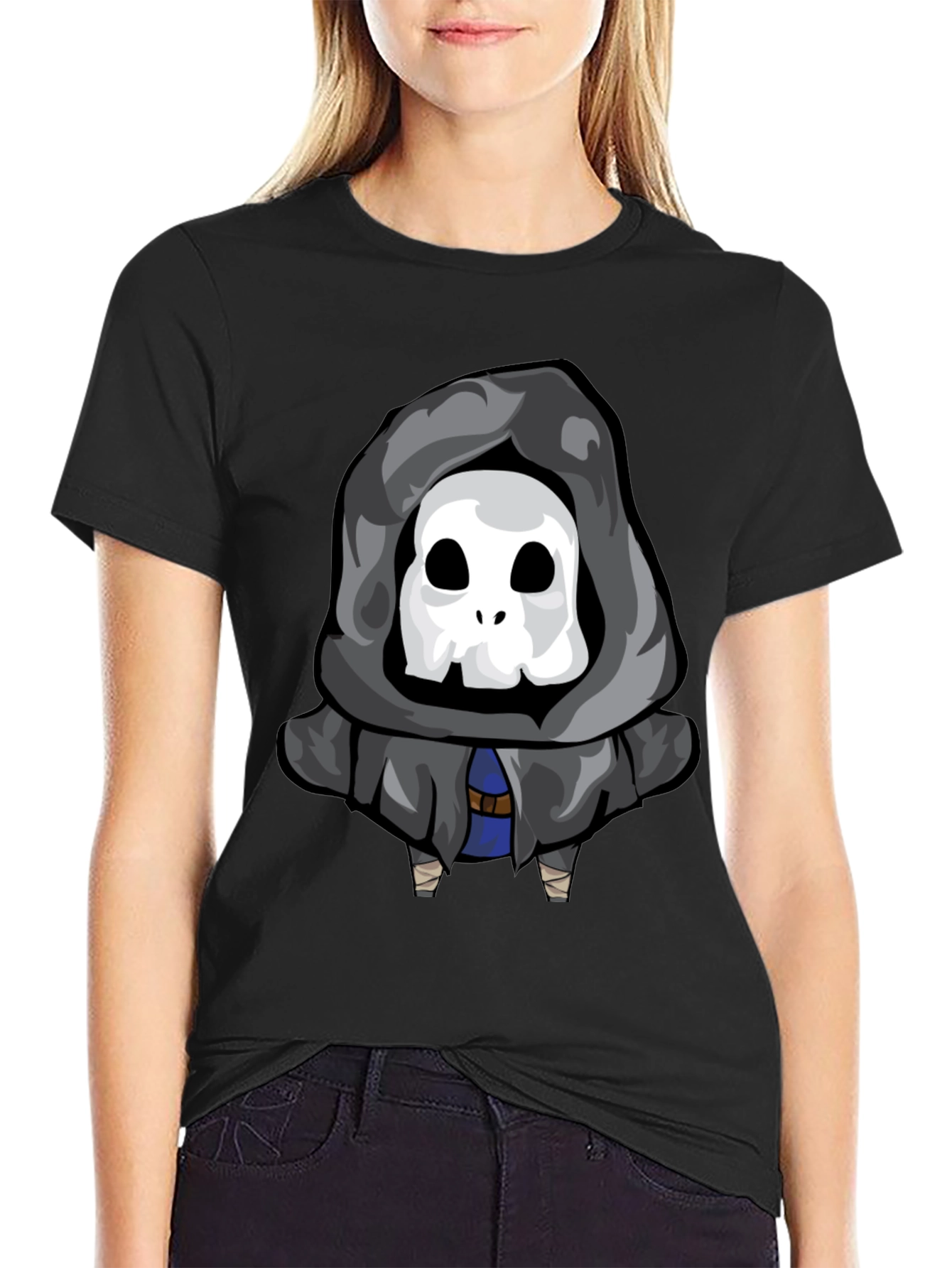 Skull Reaper Graphic Tee - Black