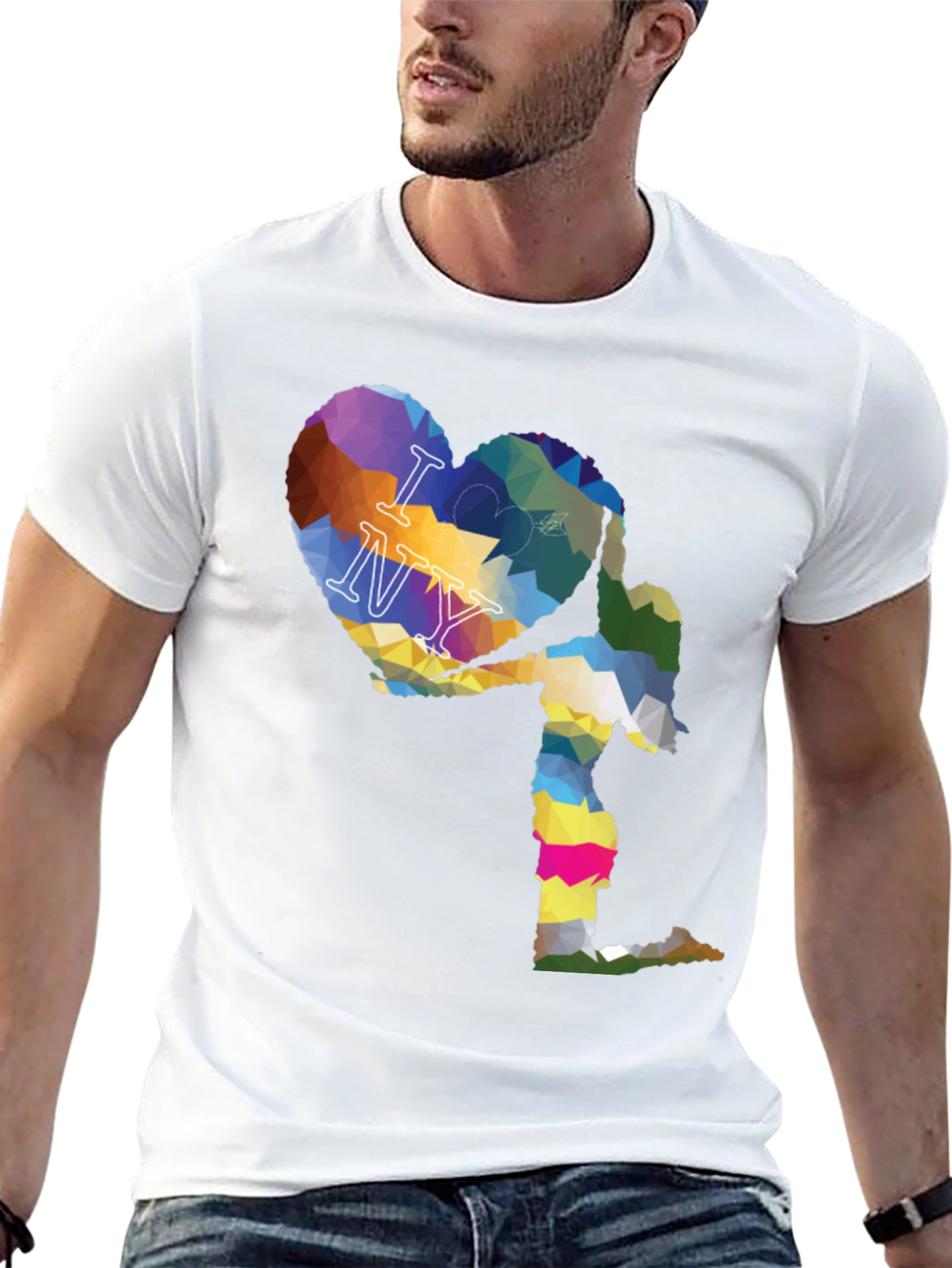 I Love NY Geometric Heart Graphic T-Shirt