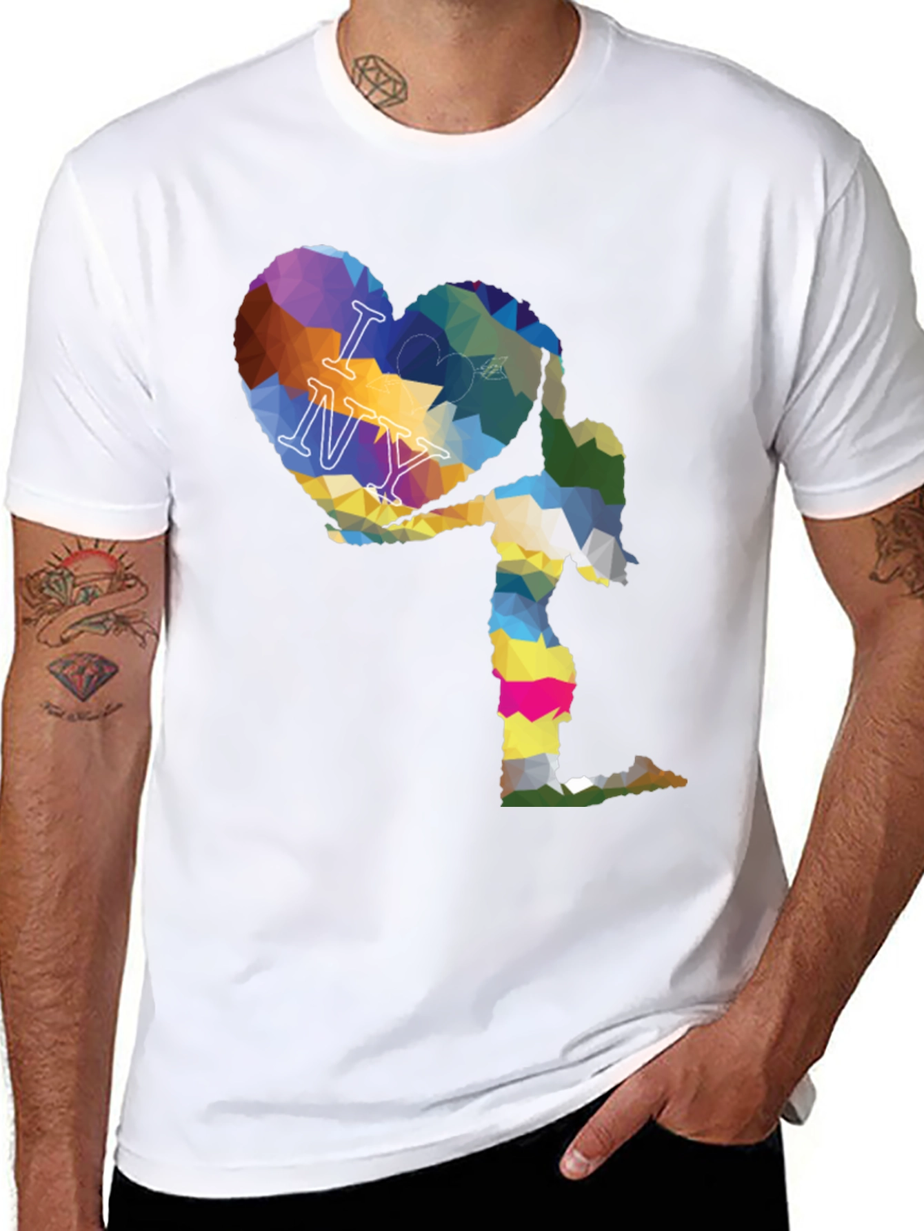 I Love NY Geometric Heart Graphic T-Shirt