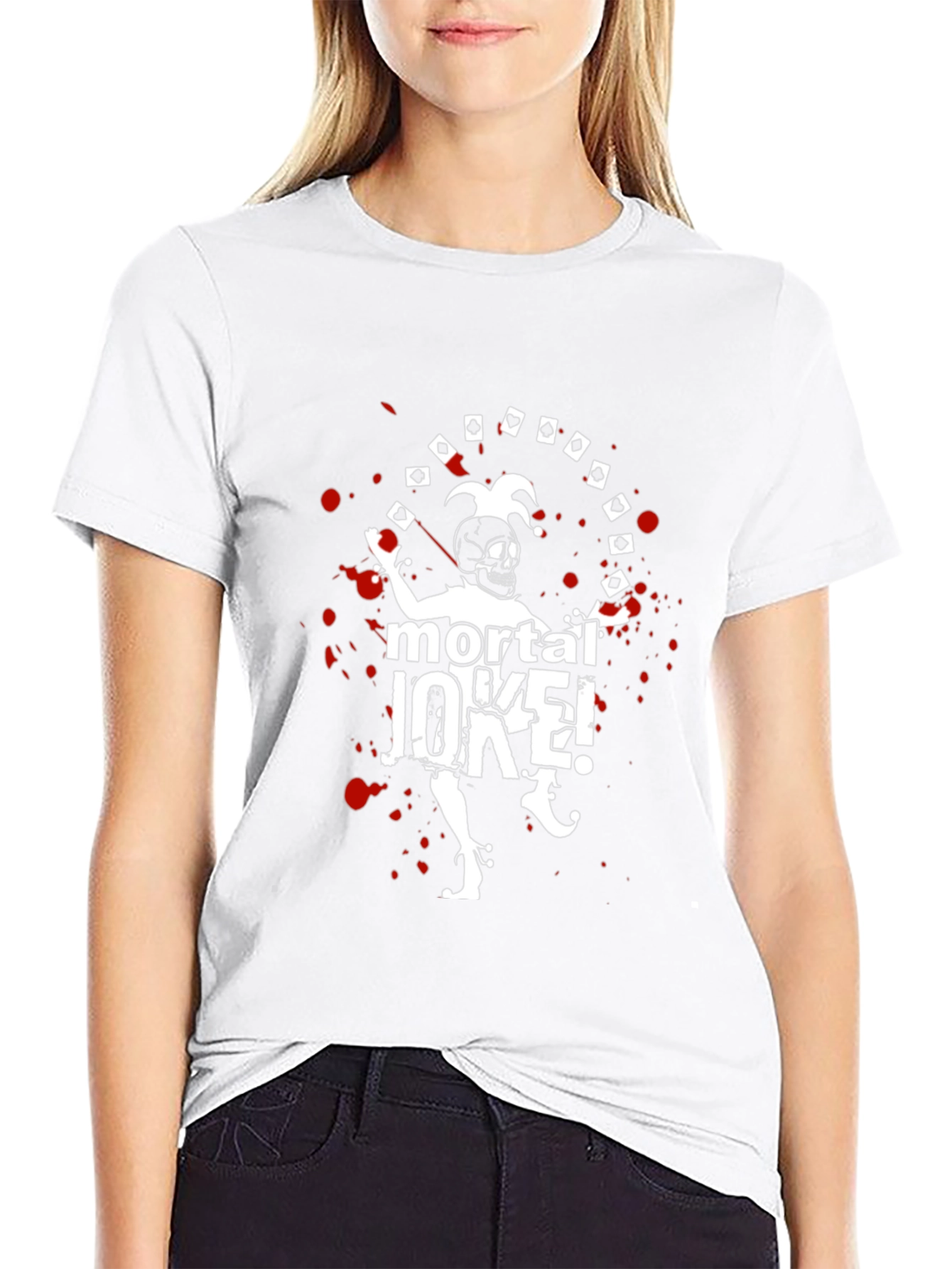 Mortal Joke Graphic T-Shirt - Skull Jester Design