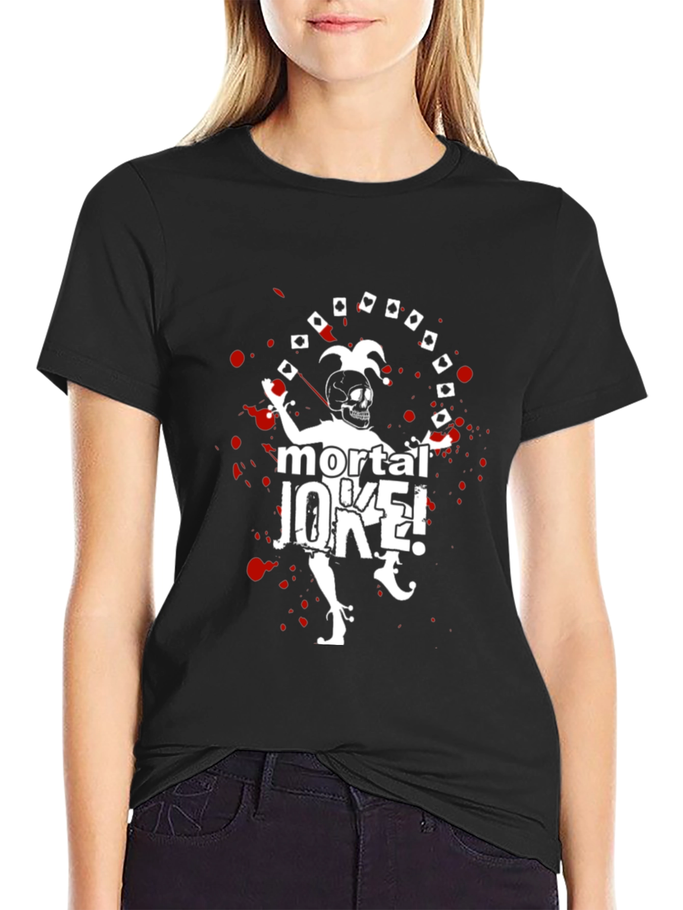 Mortal Joke Graphic T-Shirt - Skull Jester Design