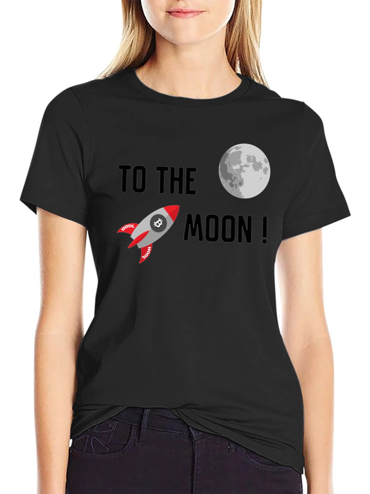 Bitcoin HODL Rocket to the Moon Black T-Shirt