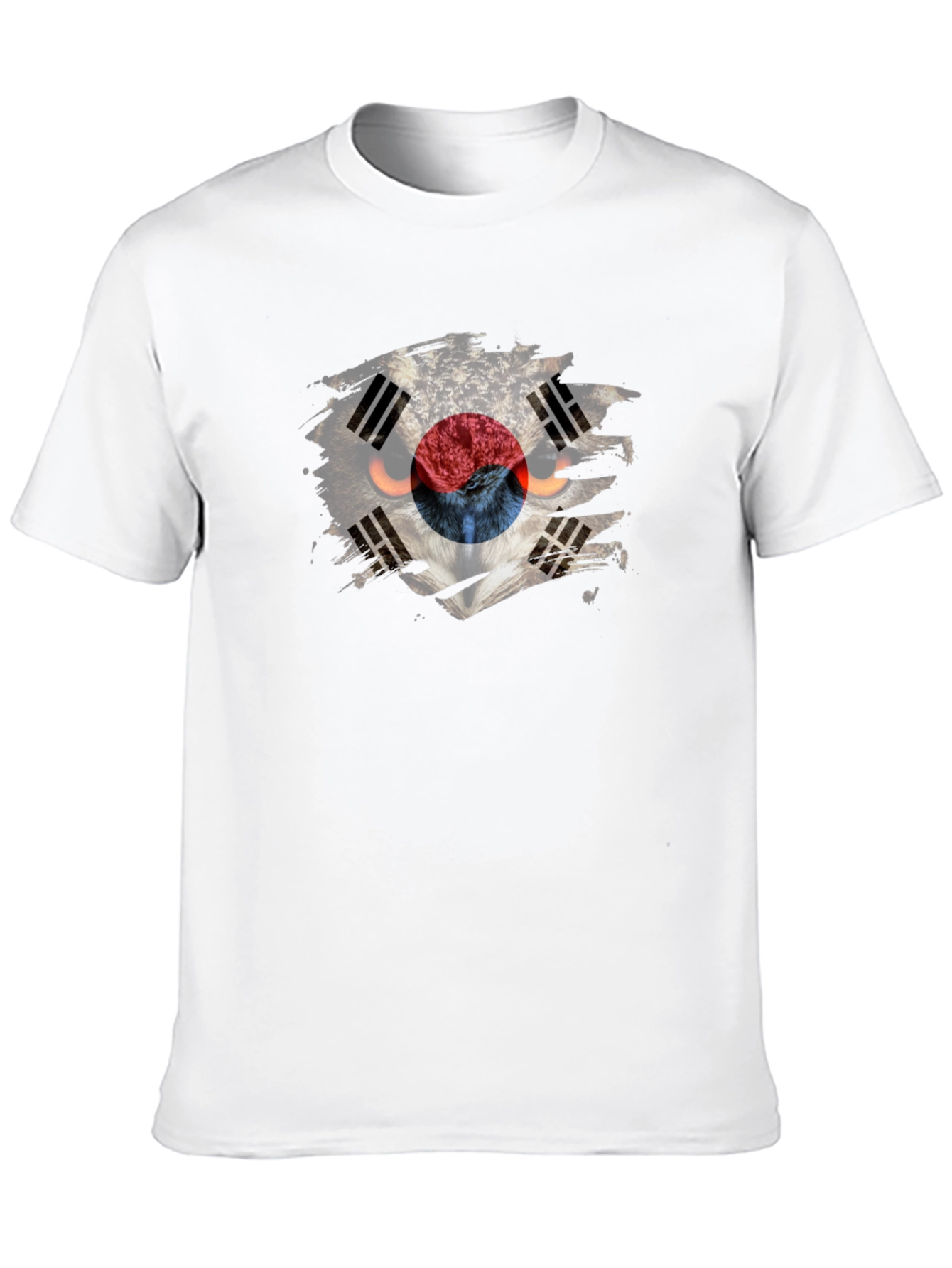 South Korea Flag Owl Graphic T-Shirt