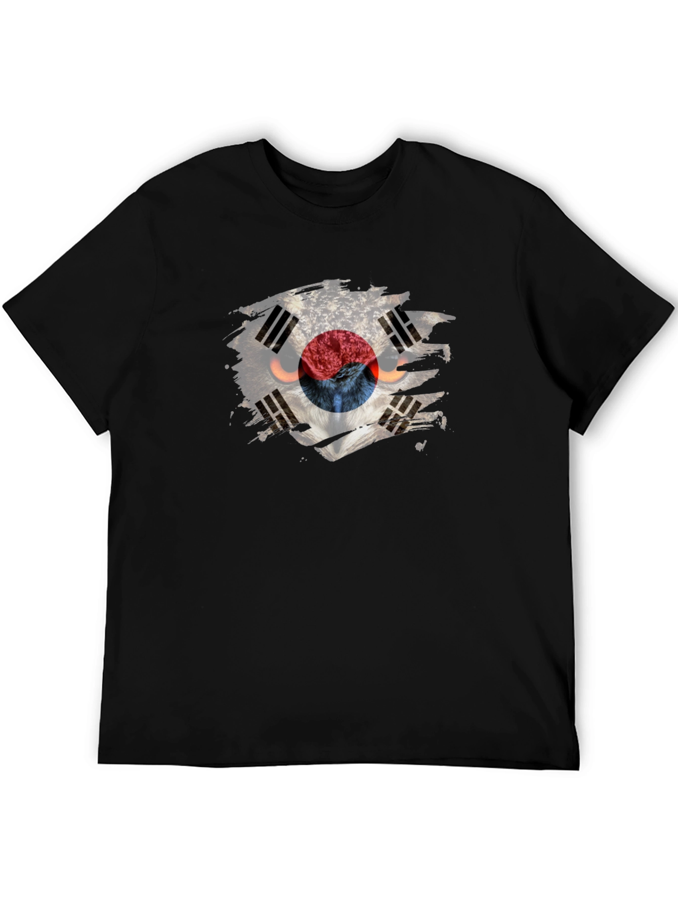 South Korea Flag Owl Graphic T-Shirt