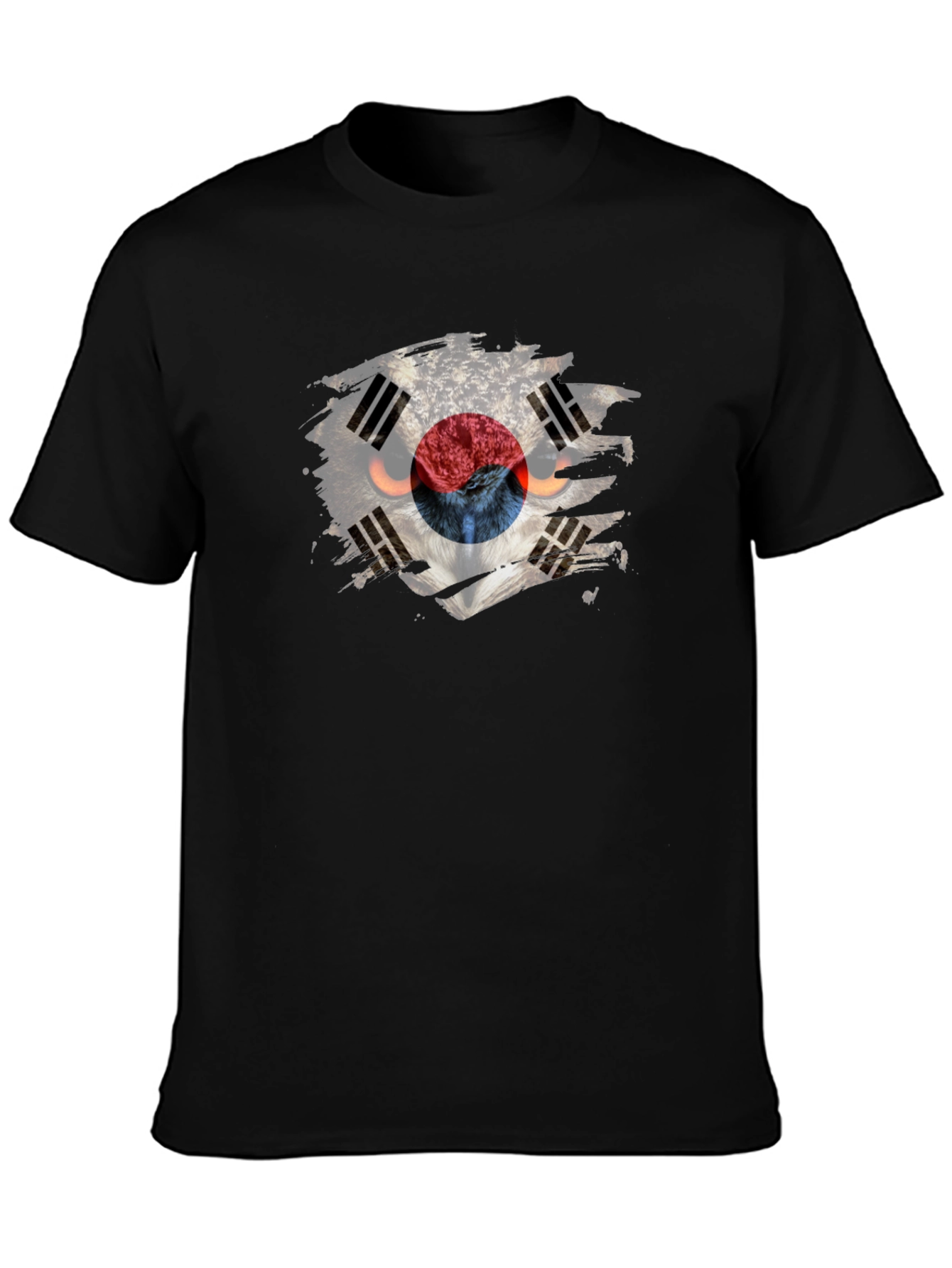 South Korea Flag Owl Graphic T-Shirt