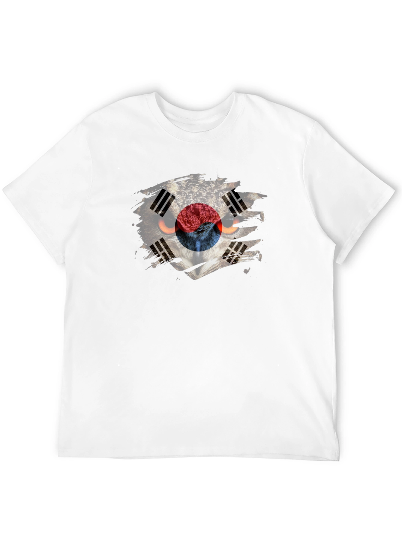 South Korea Flag Owl Graphic T-Shirt