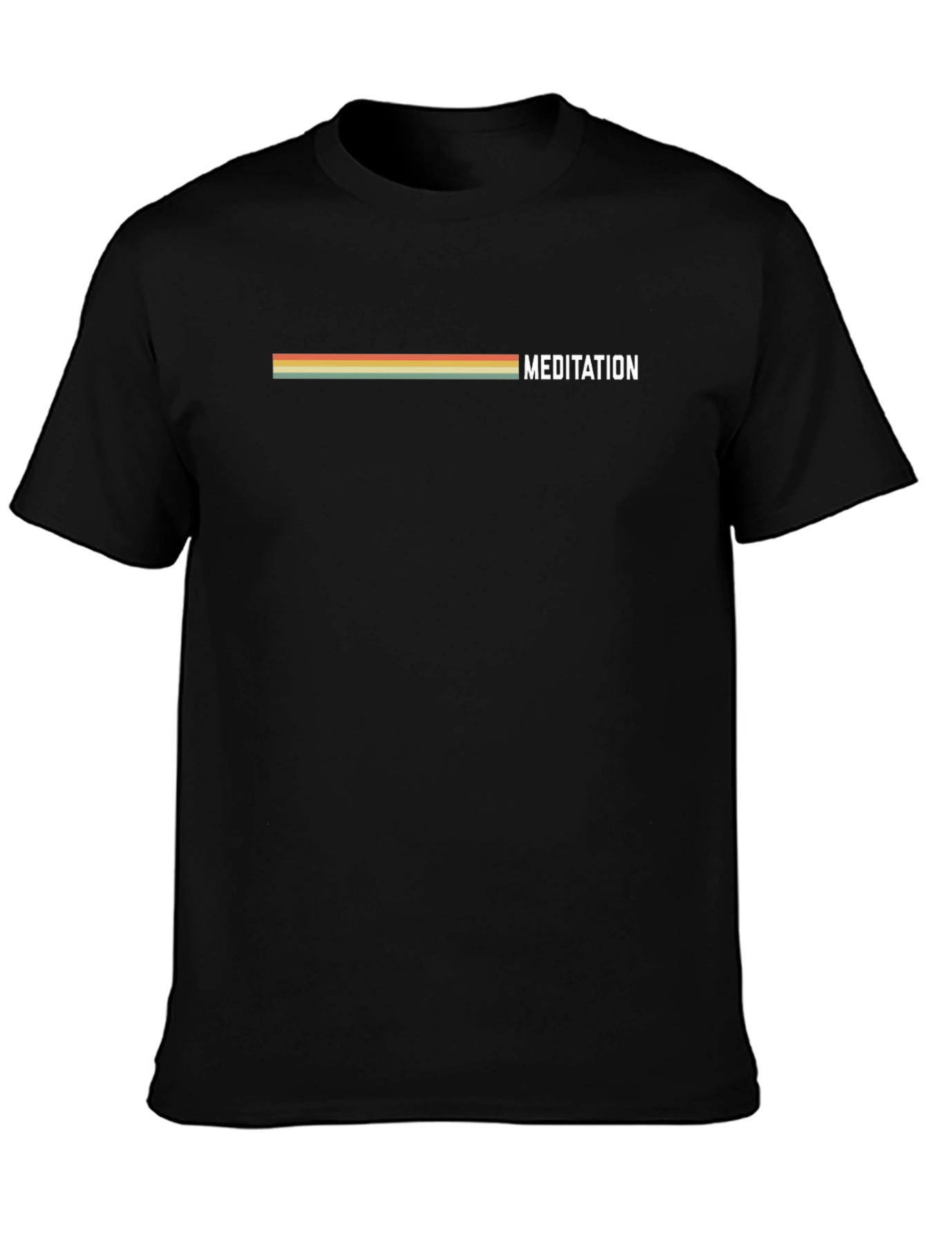 Meditation Tee - Retro Stripe Design
