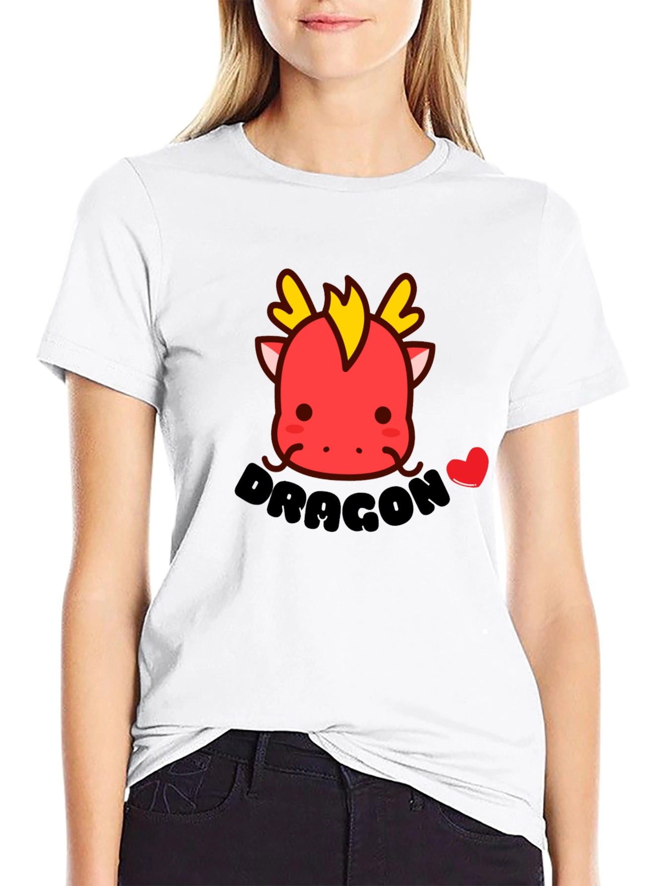 Cute Dragon T-Shirt - Black Cotton Tee